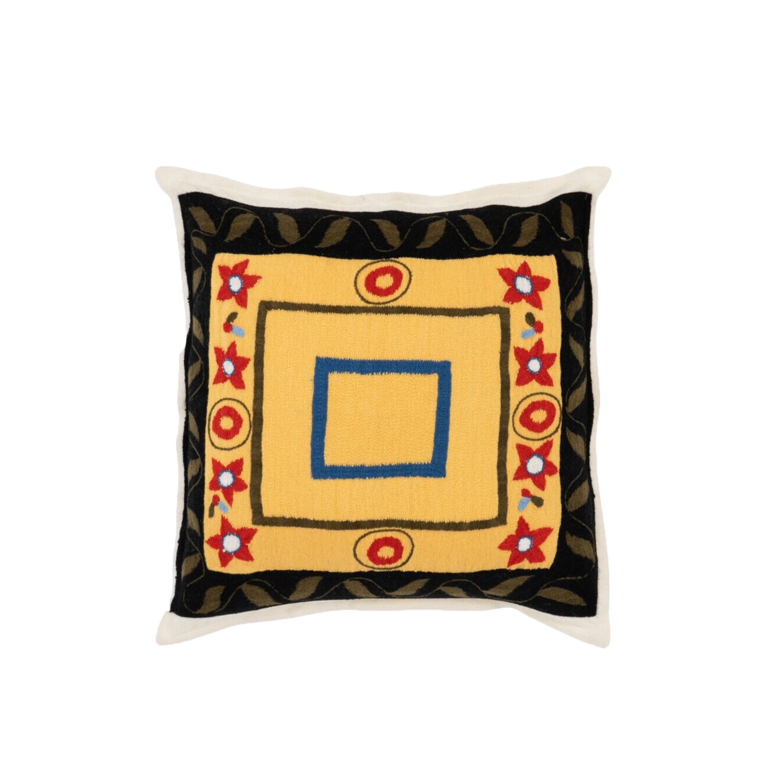 Outside-In Hand Embroidered Cashmere Pillow