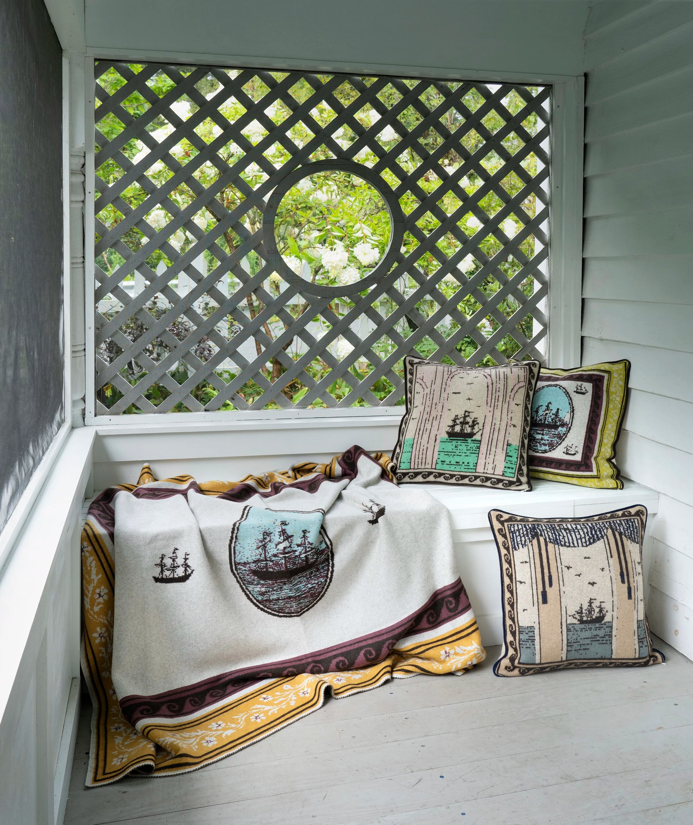 SAVED NY x LUKAS THE ILLUSTRATOR "HIGH SEAS" Cashmere Pillow