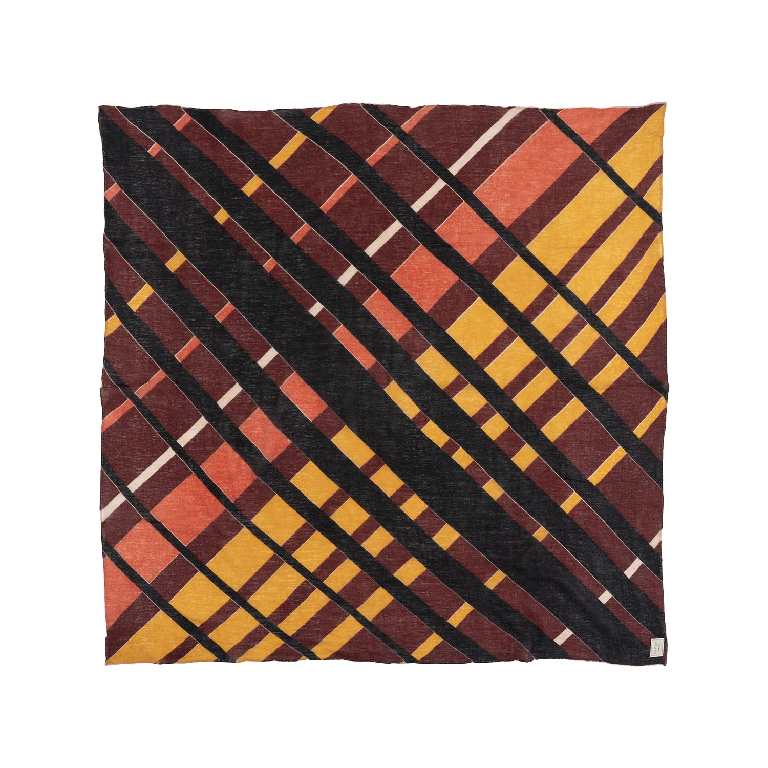 Open Plaid Plum Cashmere Scarf