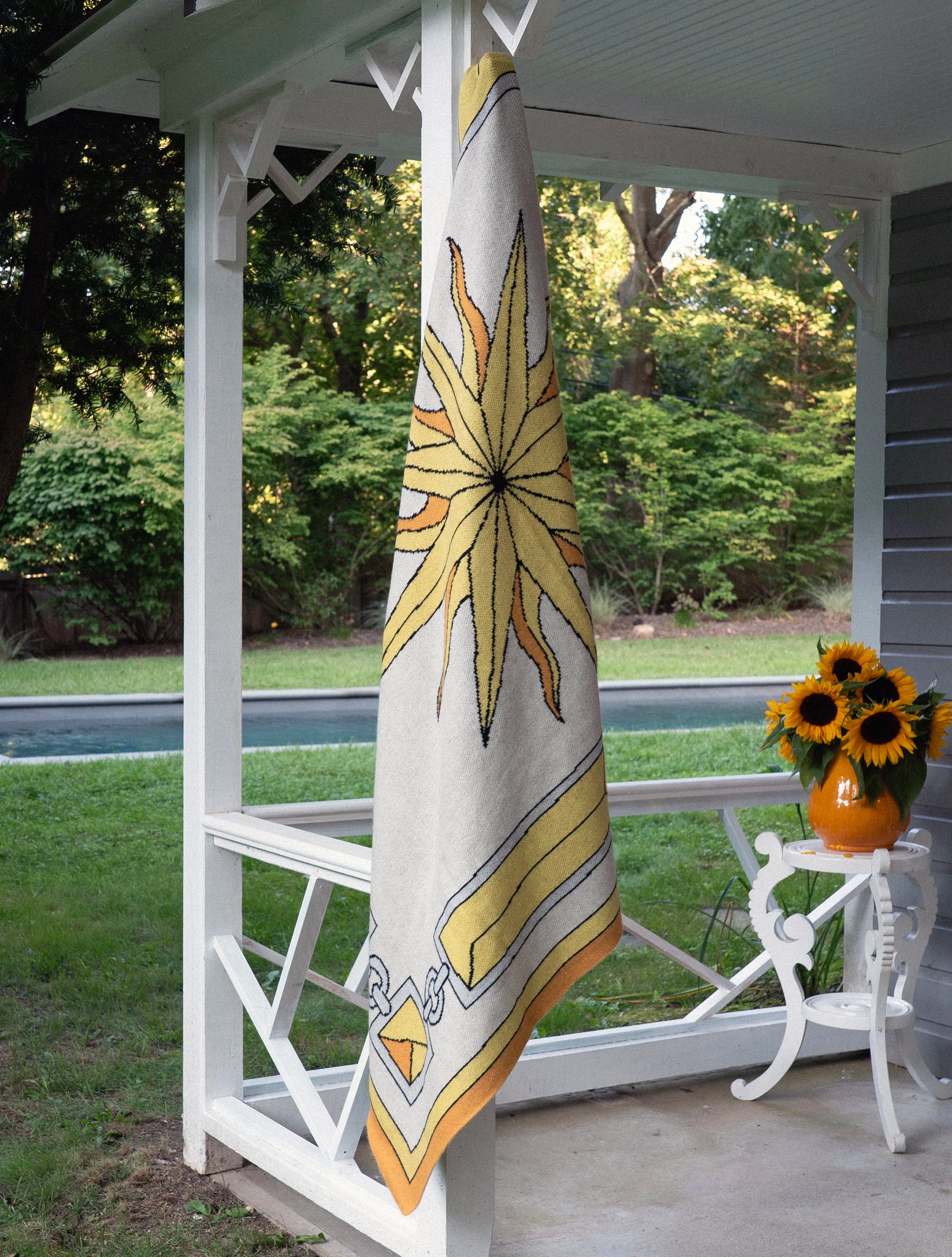 SAVED NY x Damien Nicolas Roux "SUNBURST" Cashmere Blankets