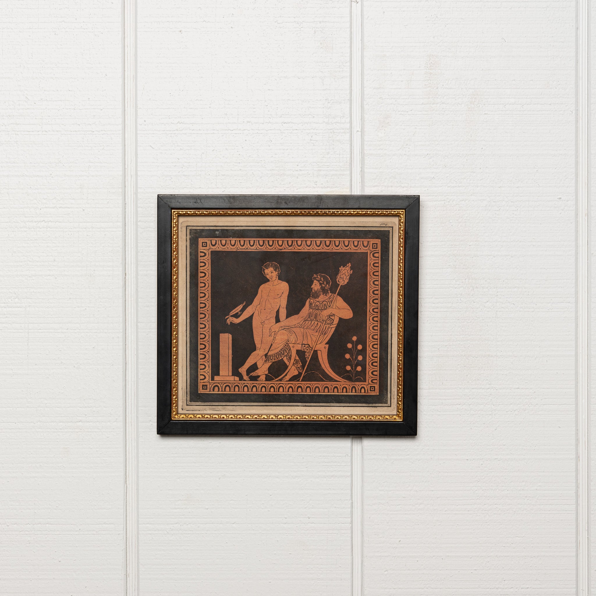 19TH-CENTURY ENGLISH FRAMED "GRECO ROMAN" ENGRAVING AFTER SIR WILLIAM HAMILTON