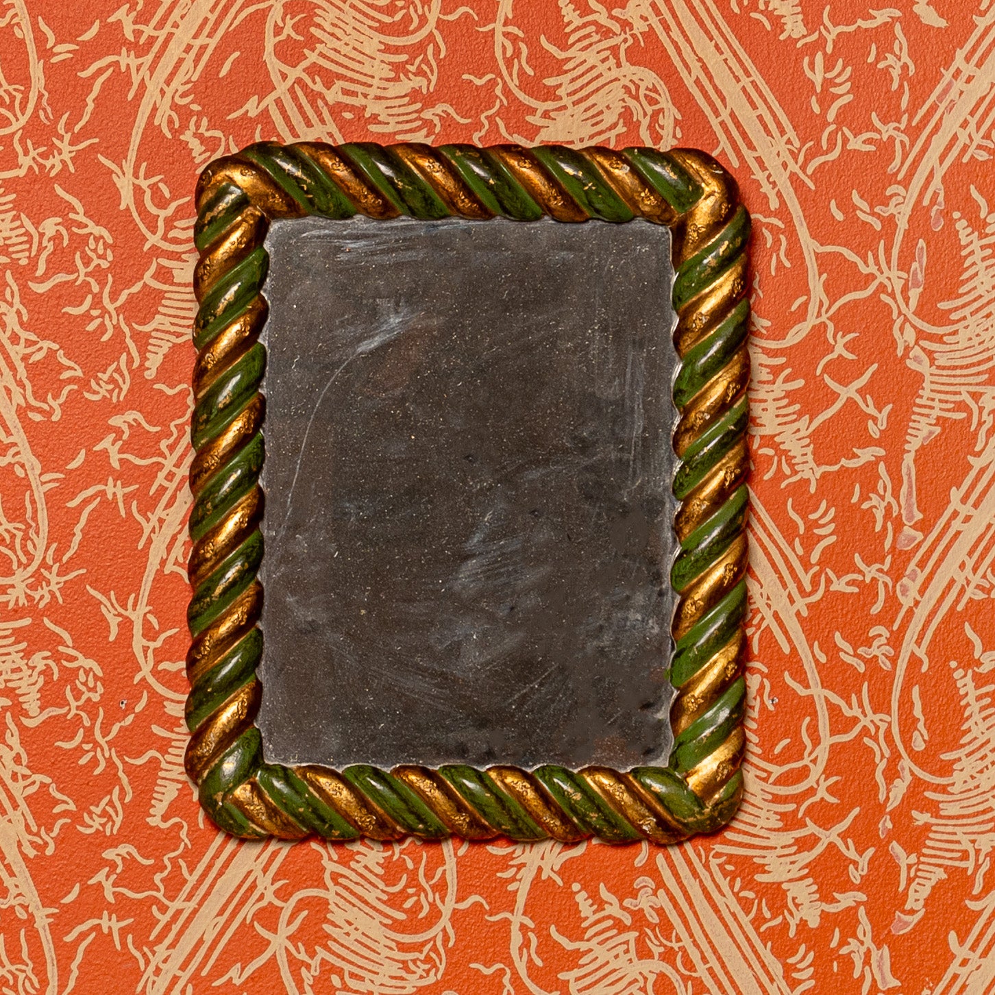 19TH-CENTURY FRENCH "PAINTED AND PARCEL" GILT ROPE TWIST MIRROR