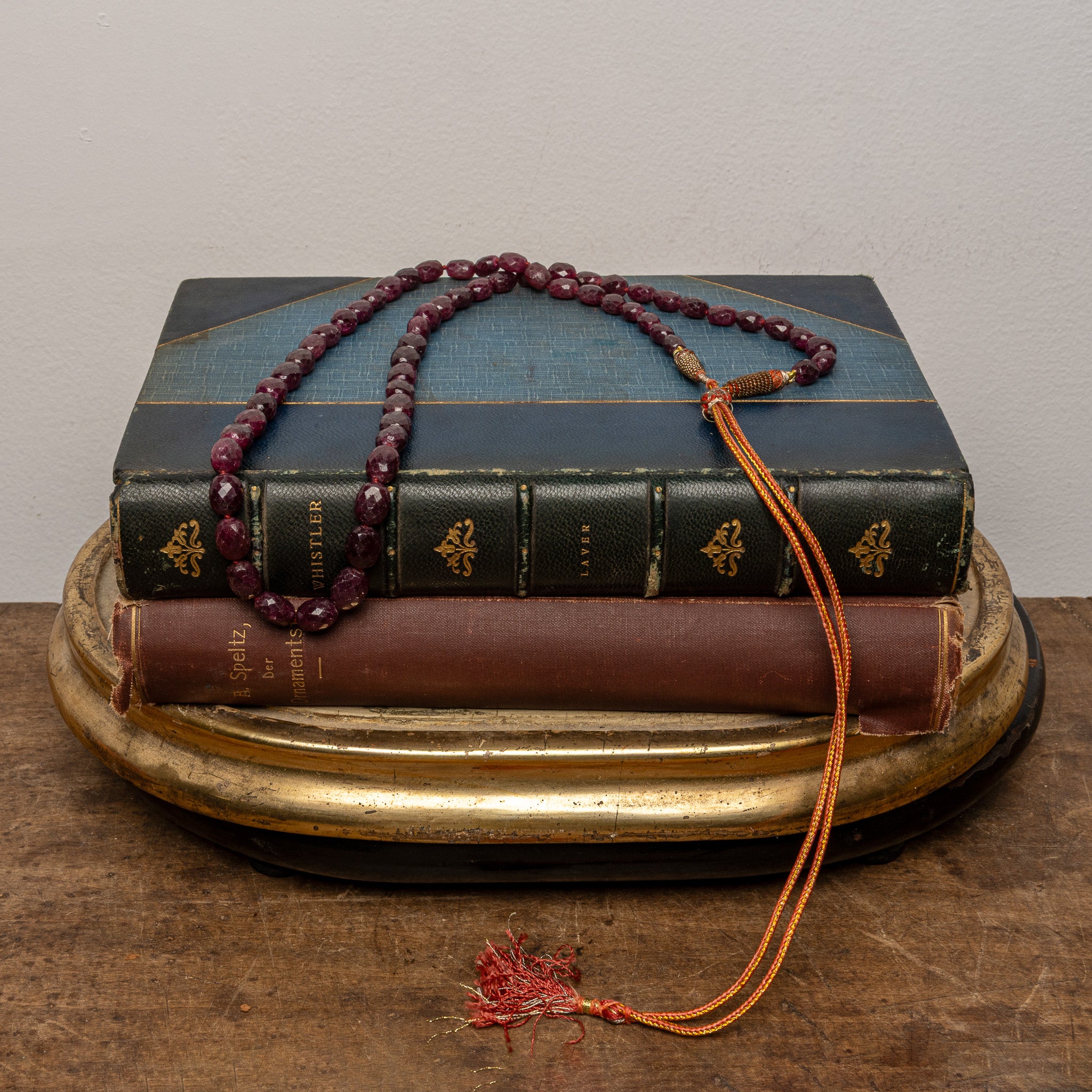 19TH-CENTURY INDIAN MUGHAL FACETED RUBY PRAYER BEADS