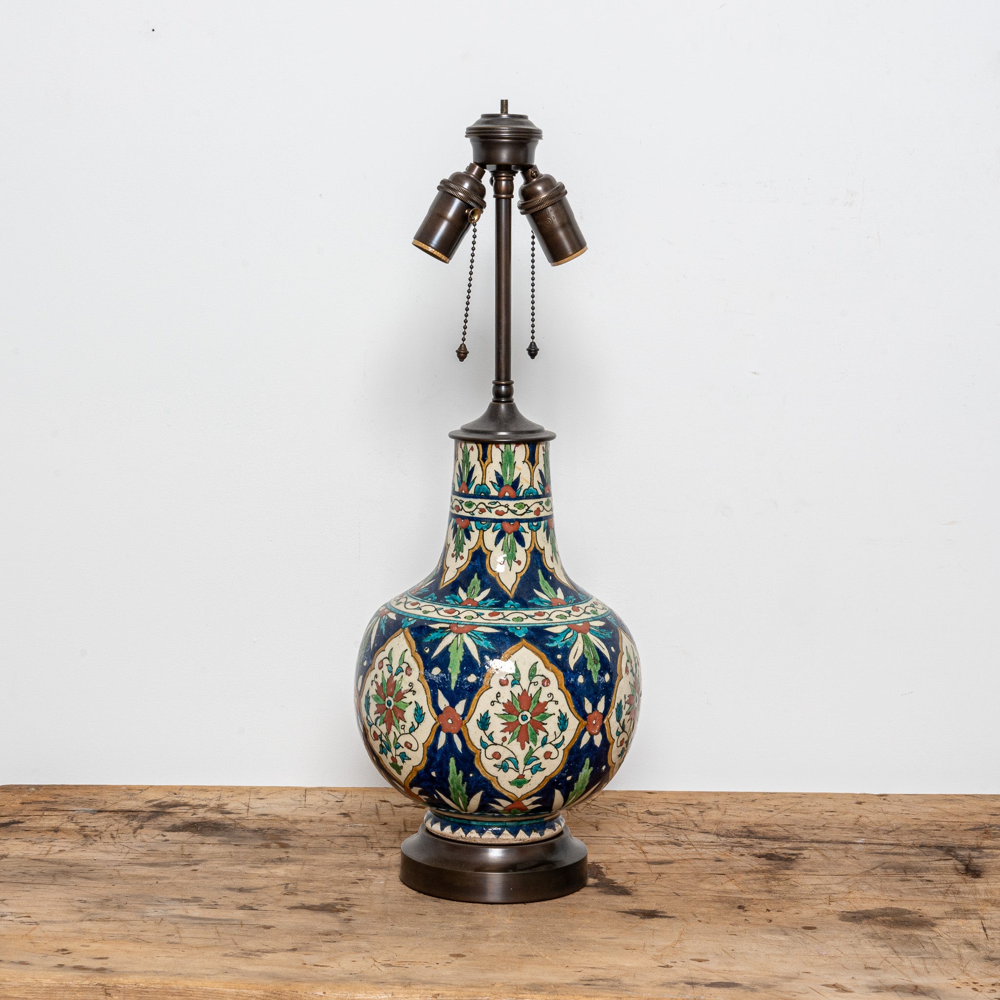 LATE 19TH-CENTURY TURKISH IZNIK REVIVAL CERAMIC LAMP