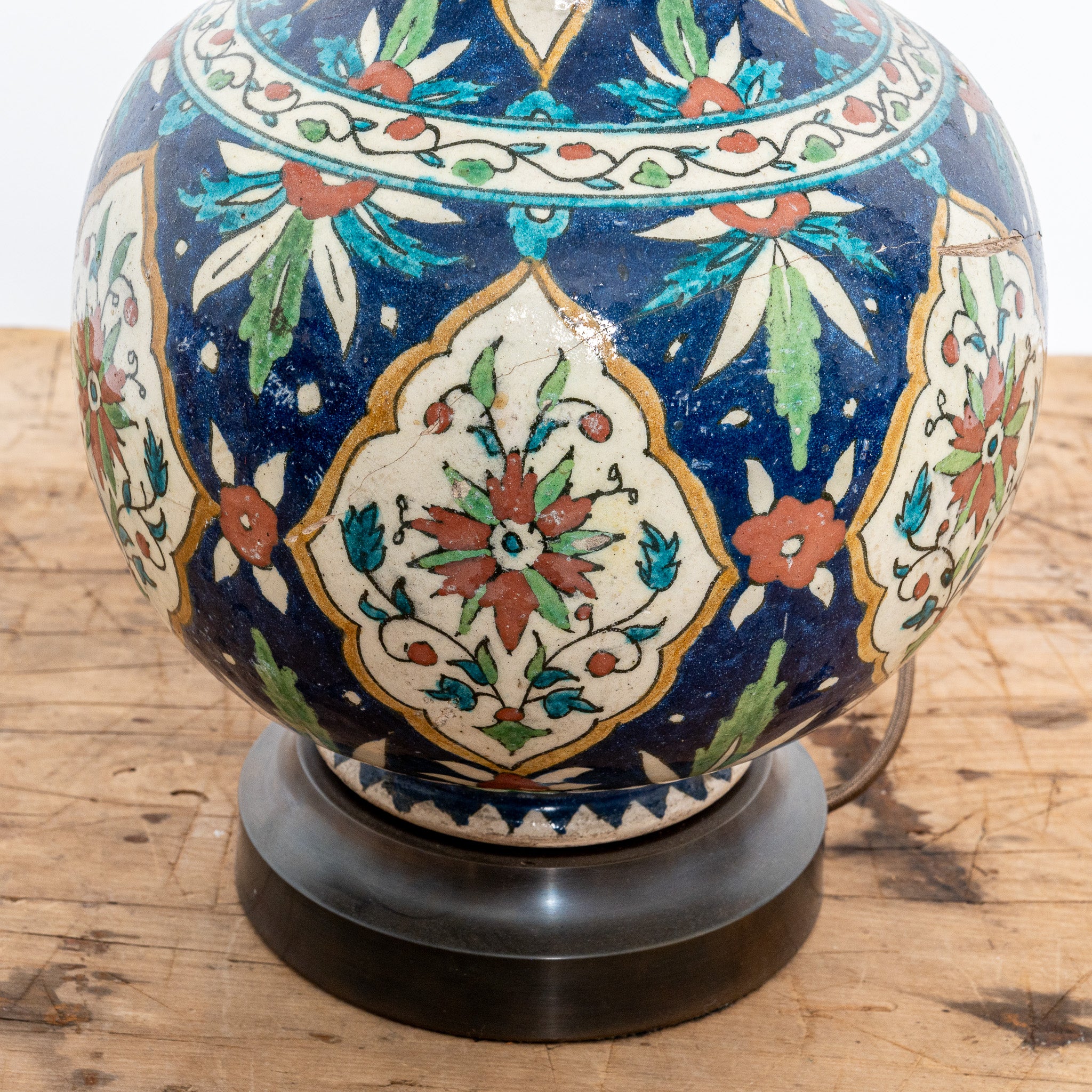 LATE 19TH-CENTURY TURKISH IZNIK REVIVAL CERAMIC LAMP