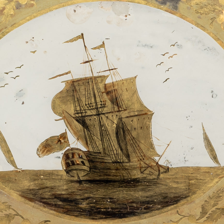 19TH-CENTURY REVERSE PAINTING ON GLASS