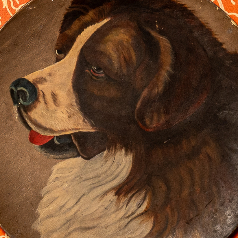 19TH-CENTURY AMERICAN FOLK ART SAINT BERNARD PORTRAIT