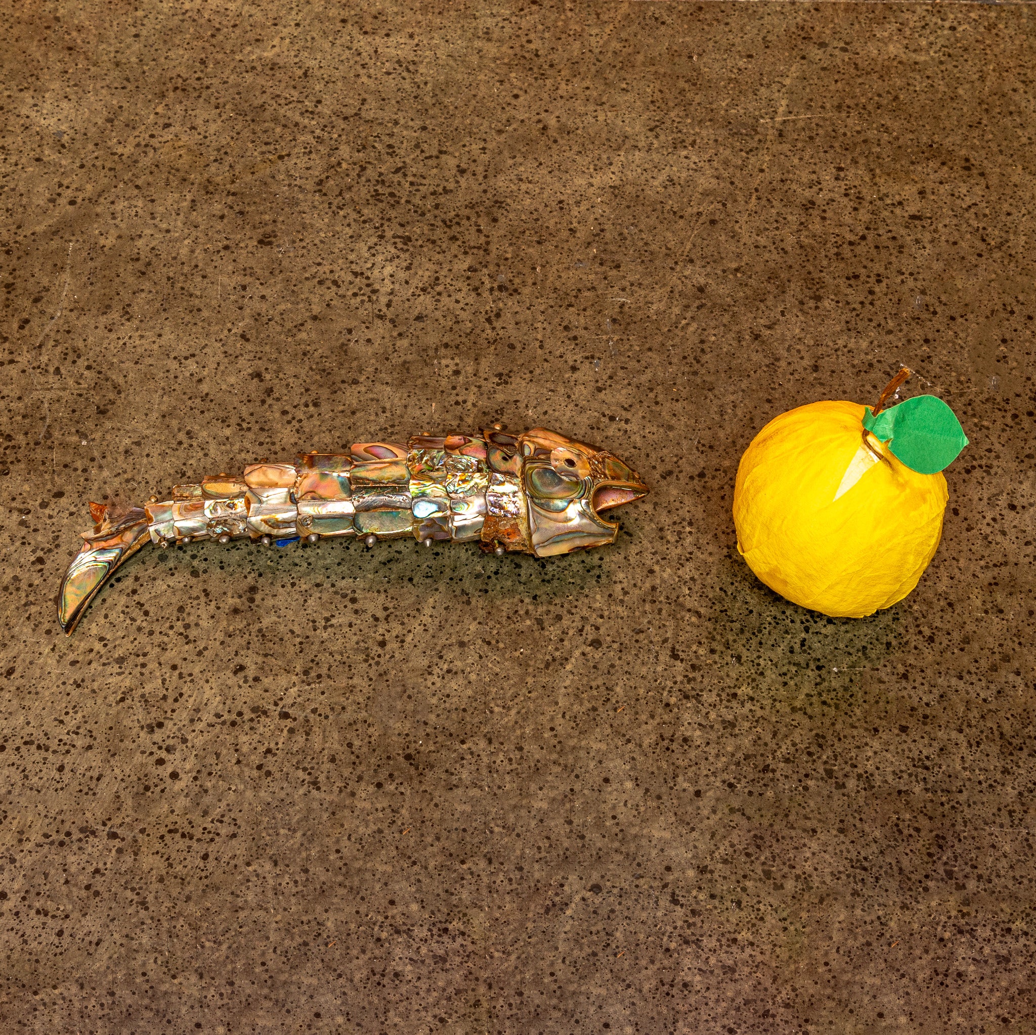 VINTAGE ARTICULATED ABALONE SHELL FISH BOTTLE OPENER