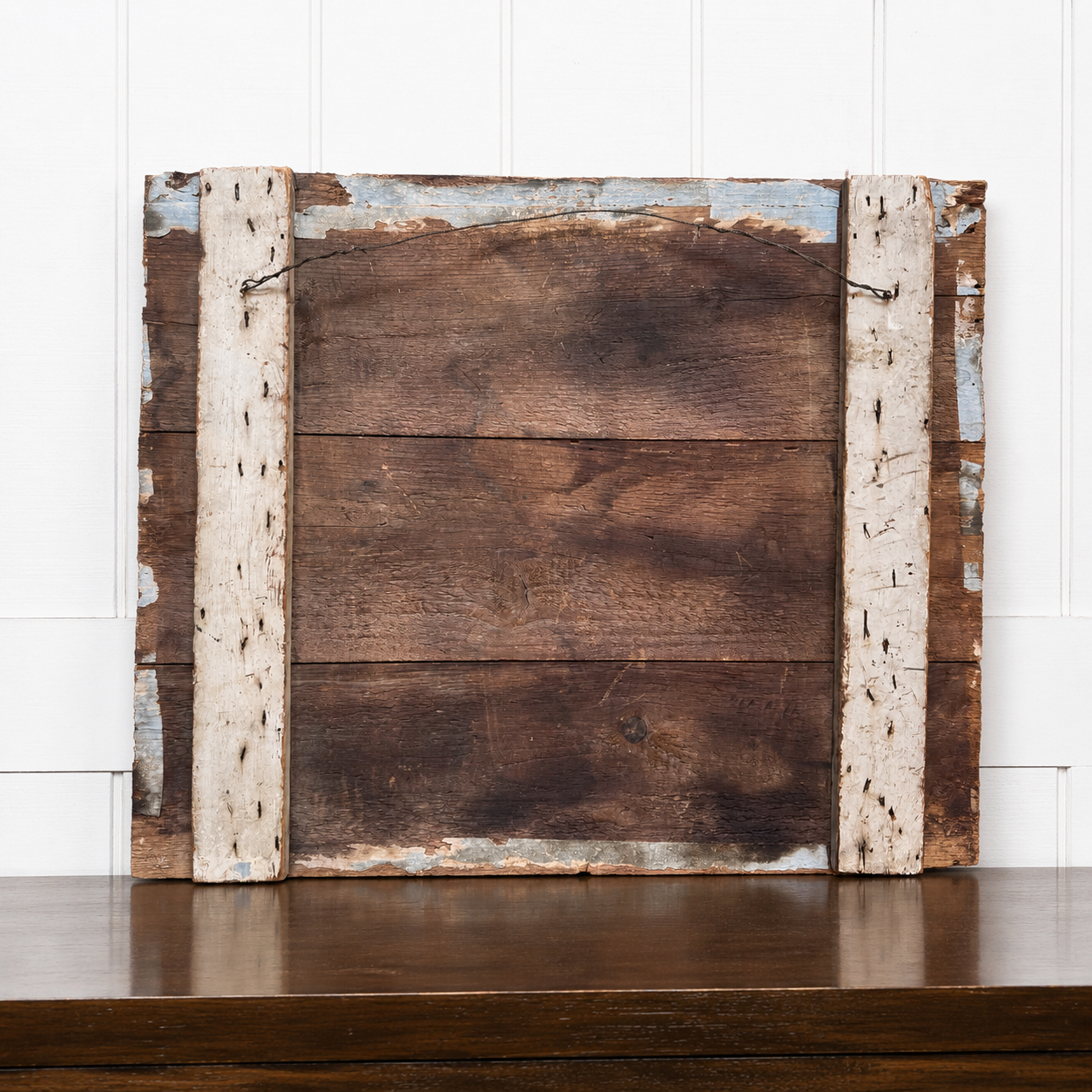 AMERICAN FEDERAL PERIOD FIRE SCREEN WITH EARLY SCENIC WALLPAPER PANEL