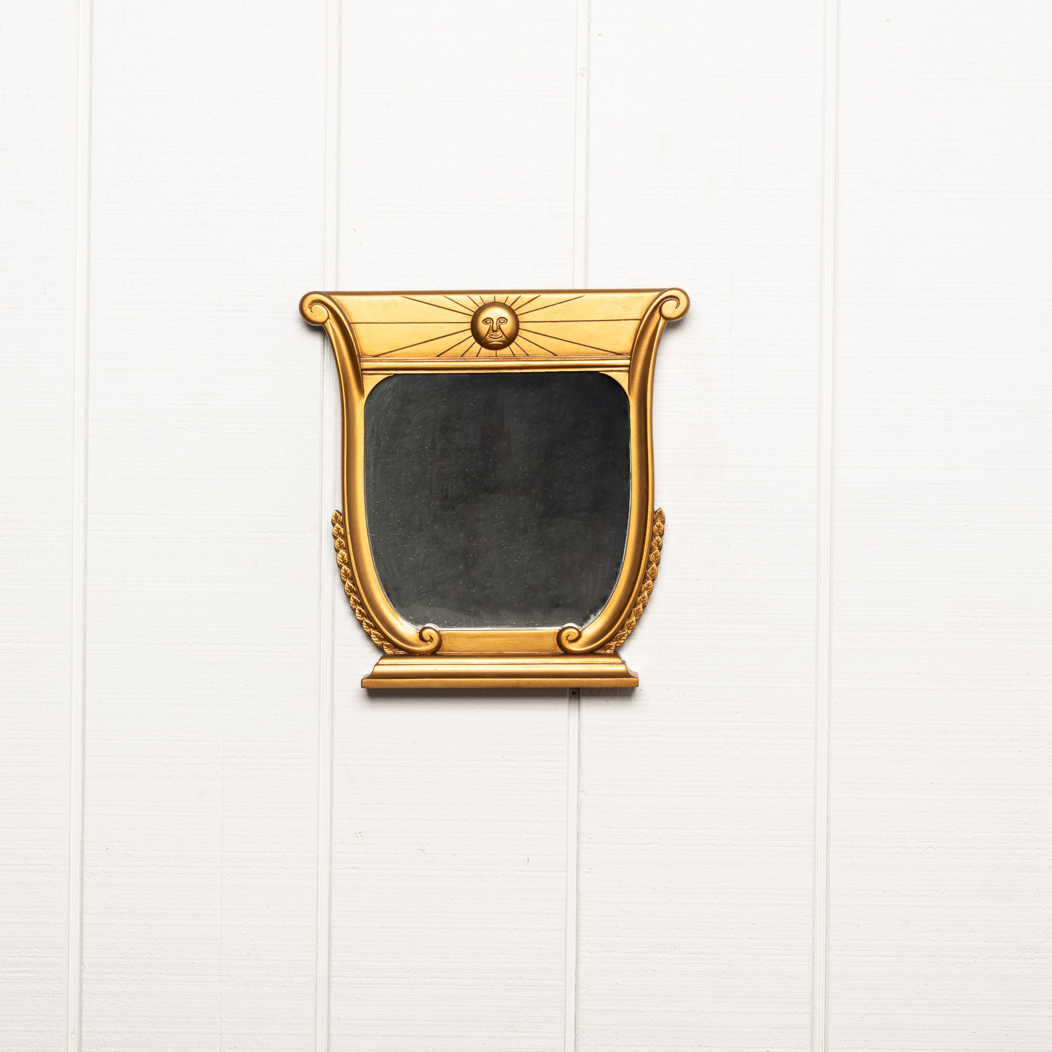 MID-CENTURY AMERICAN GILT "APOLLO LYRE" MIRROR BY HICKORY MANOR HOUSE
