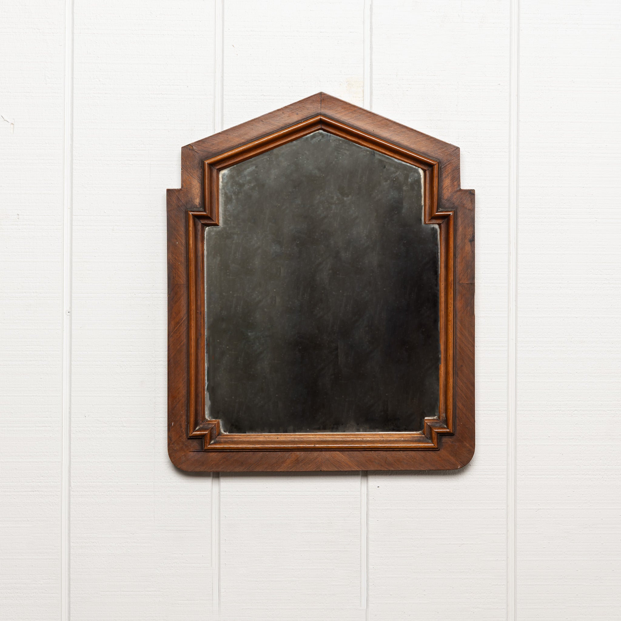 ITALIAN ART DECO WALNUT ARCHITECTURAL MIRROR ATTRIBUTED TO PIERO PORTALUPPI