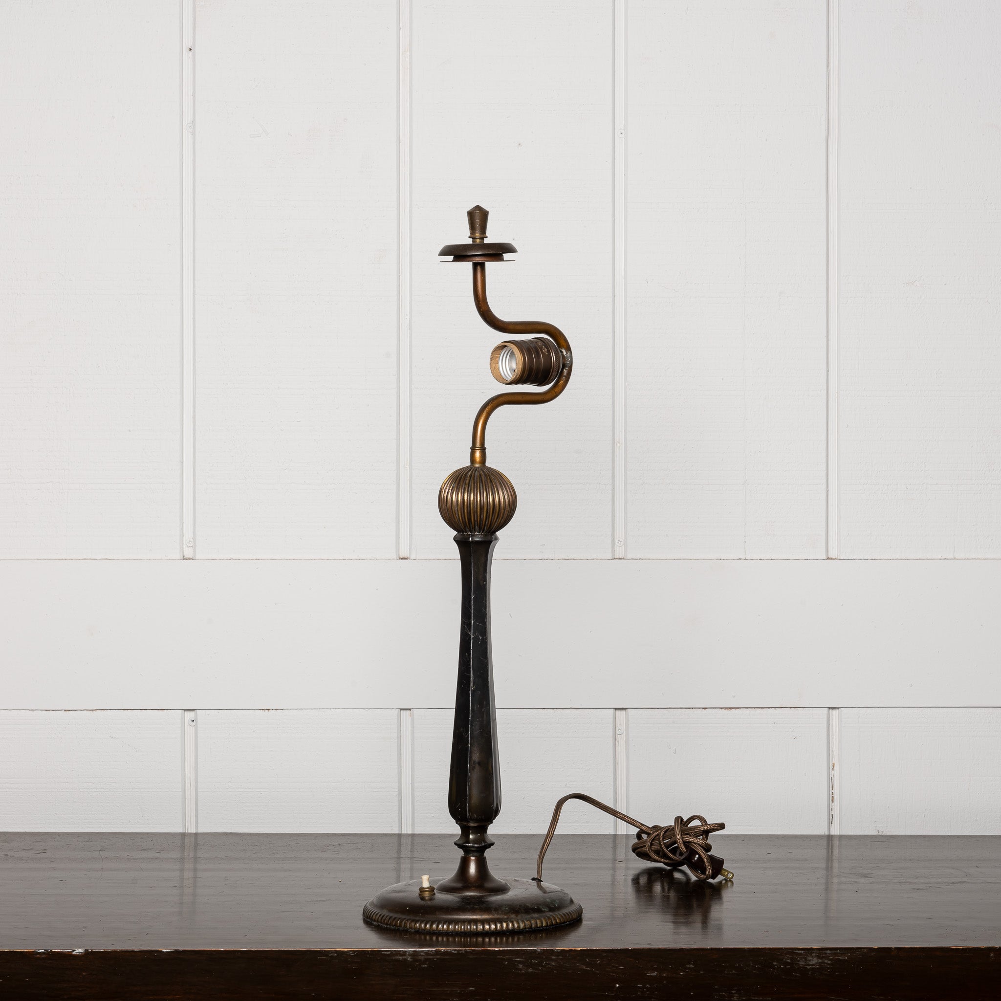 EARLY 20TH-CENTURY JUST ANDERSEN "DANISH DISKO METAL" TABLE LAMP