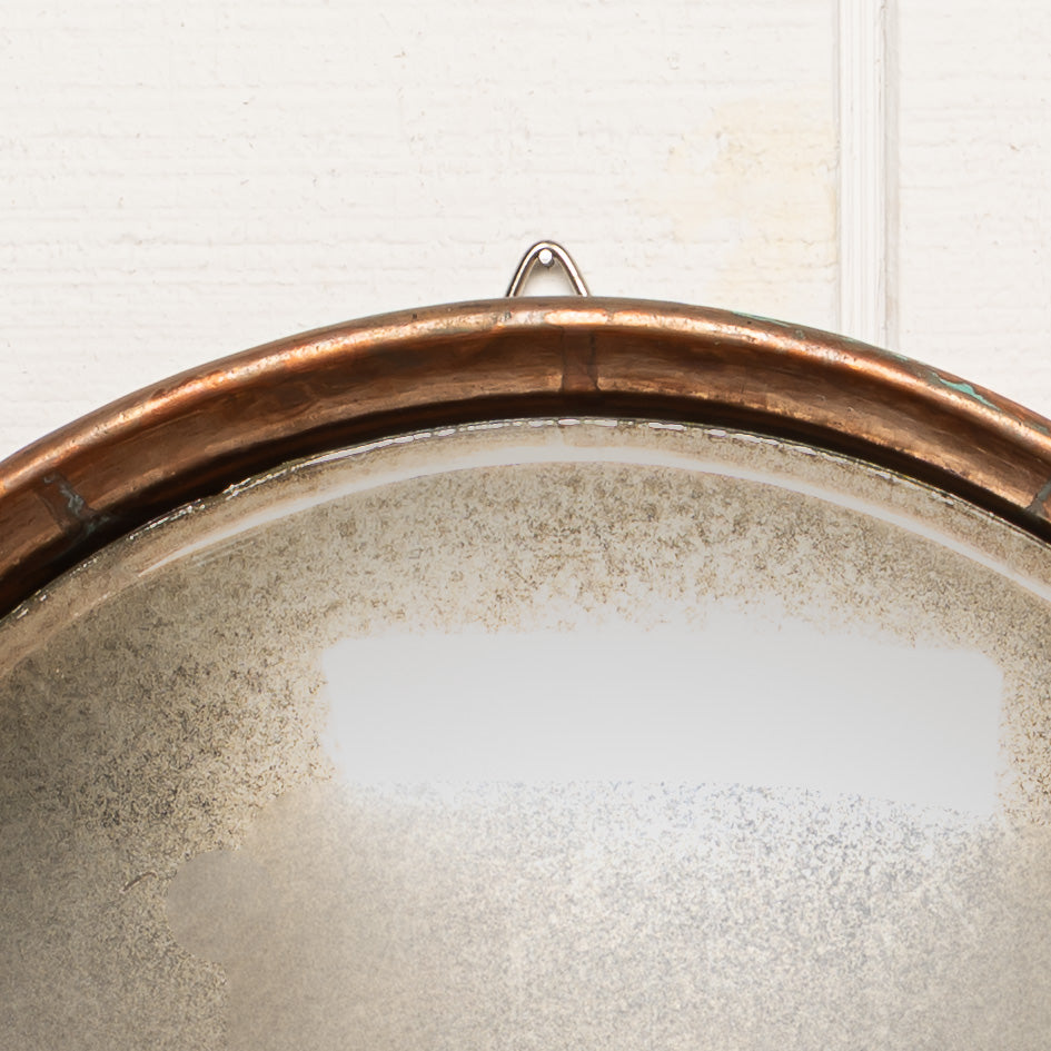 LATE 19TH-CENTURY COPPER FRAMED CONVEX BUTLER'S MIRROR