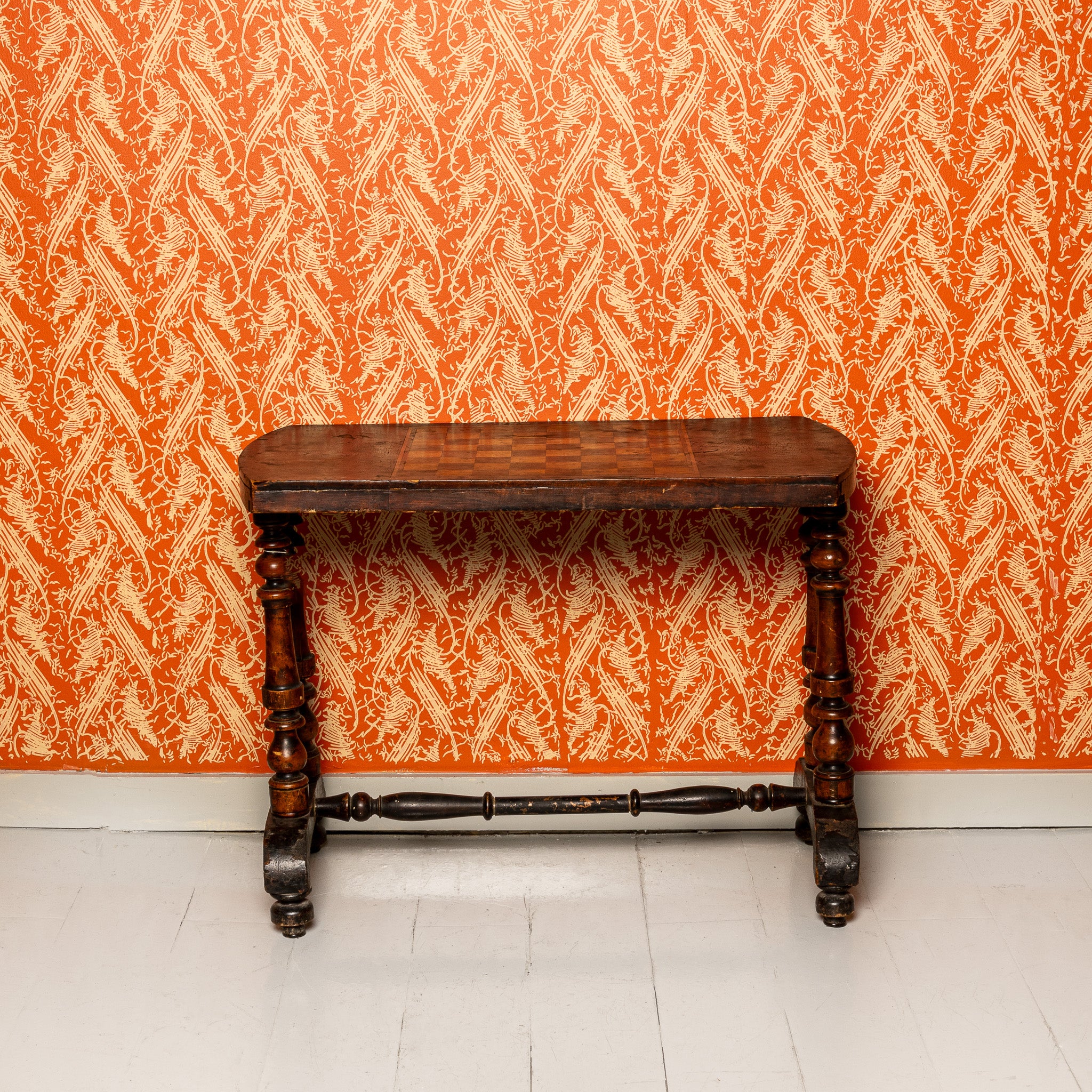 MID-19TH-CENTURY ITALIAN WALNUT MARQUETRY GAME TABLE