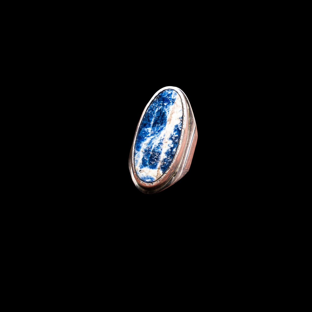 MID CENTURY MODERN STERLING SILVER AND LAPIS LAZULI RING, catalog view