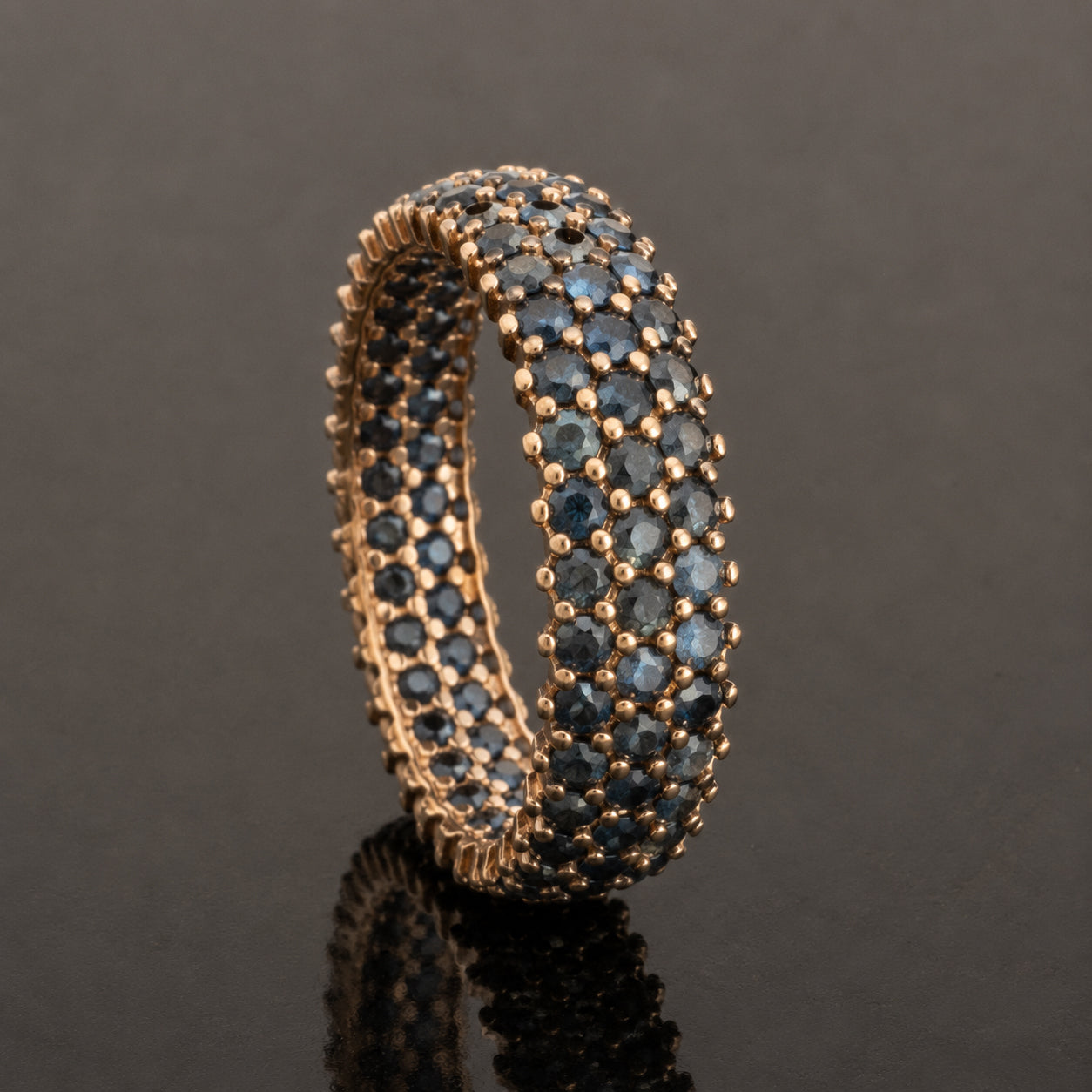 "SPARKLE NOIR" CONTEMPORARY GOLD VERMEIL & ONYX RING