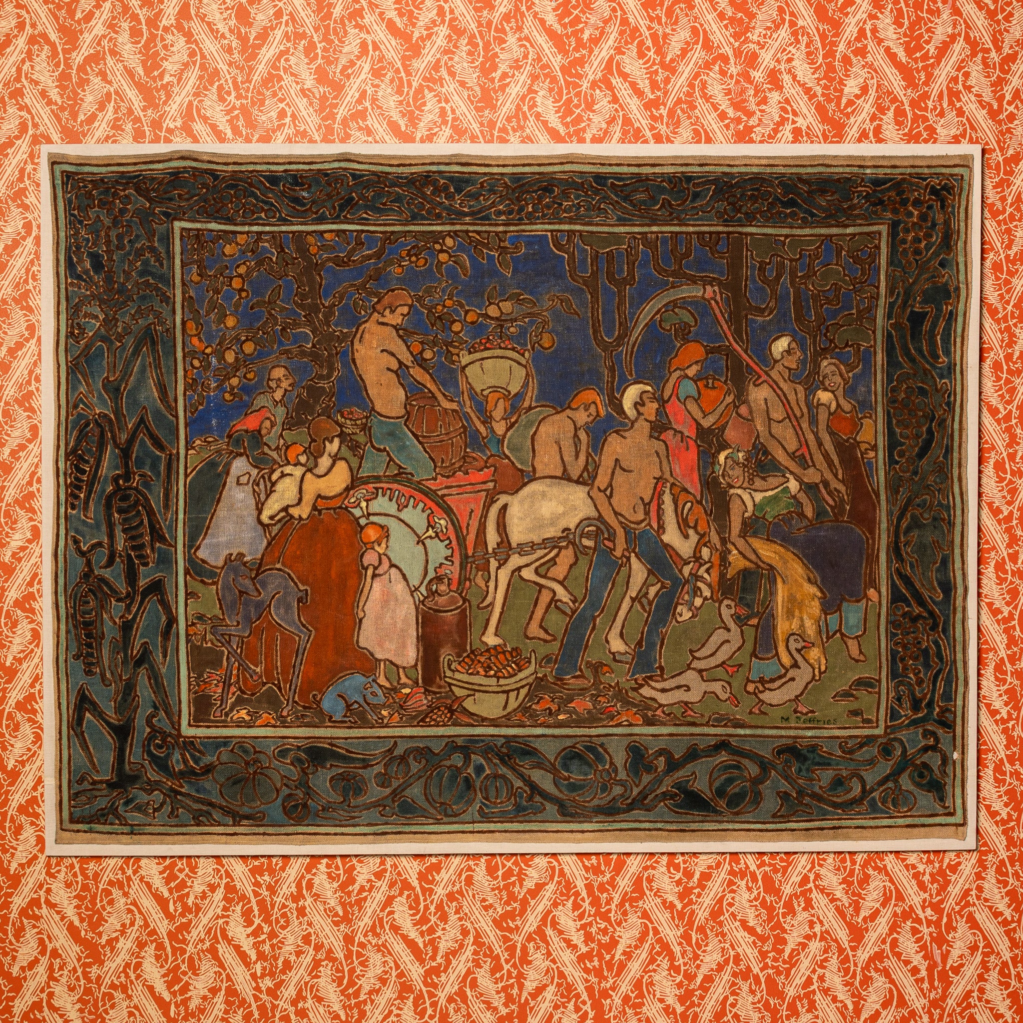 EARLY 20TH-CENTURY AMERICAN "WPA STUDY FOR A MURAL"