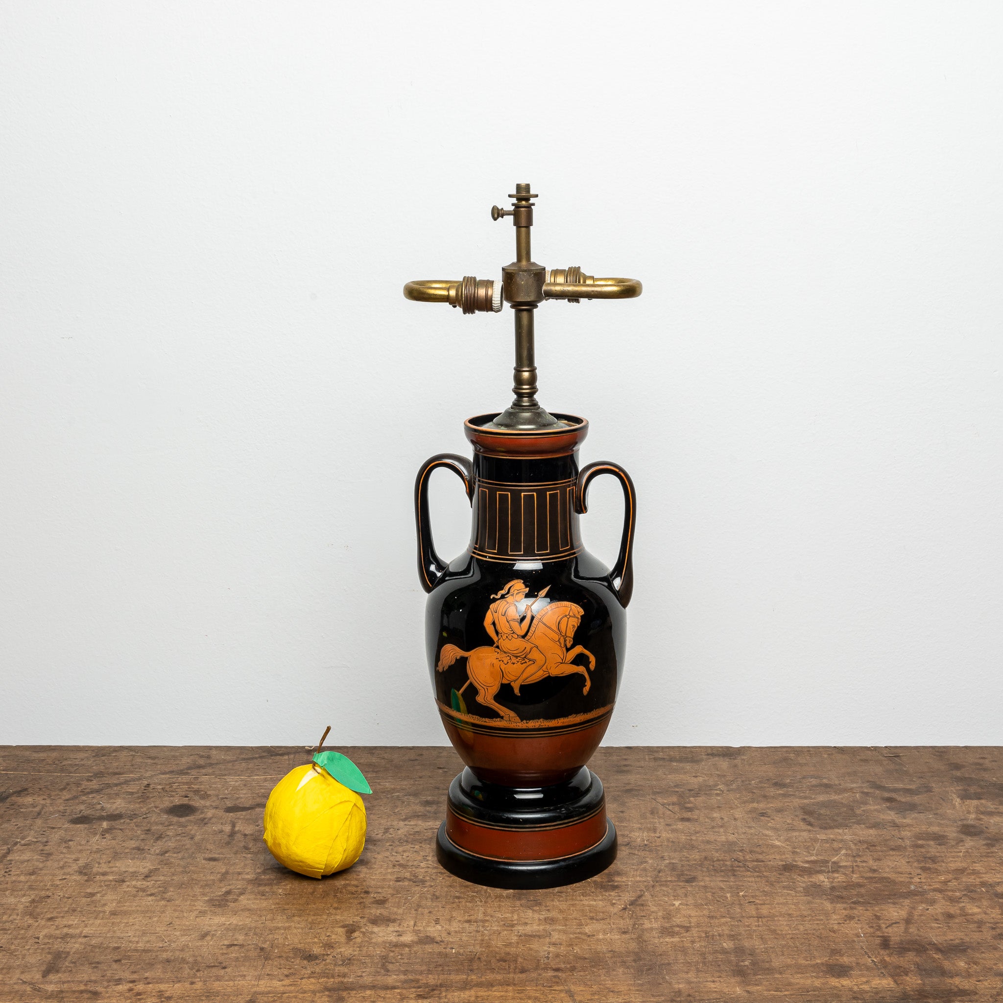 EARLY 19TH-CENTURY ENGLISH GLASS MOUNTED VASE LAMP