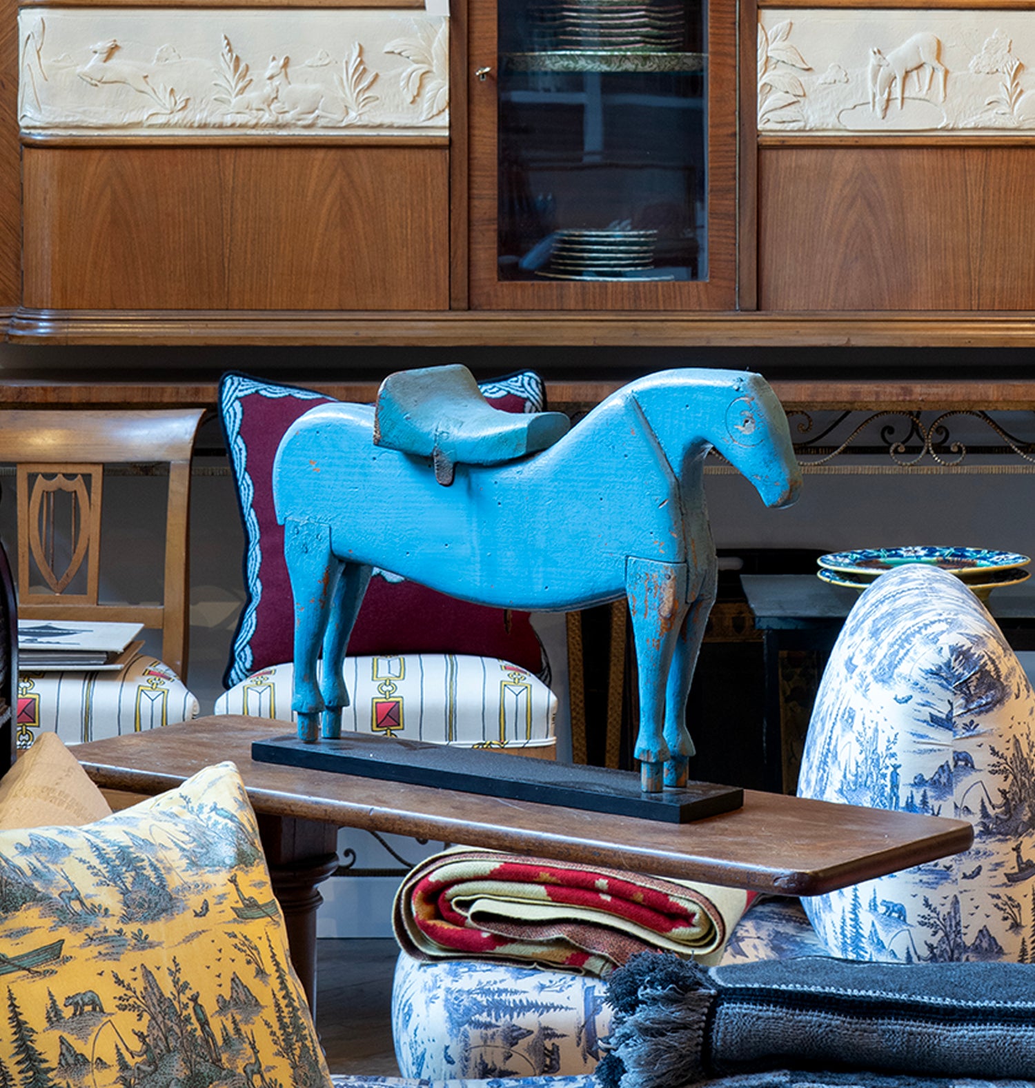 AMERICAN FOLK ART CARVED "HOBBY HORSE"