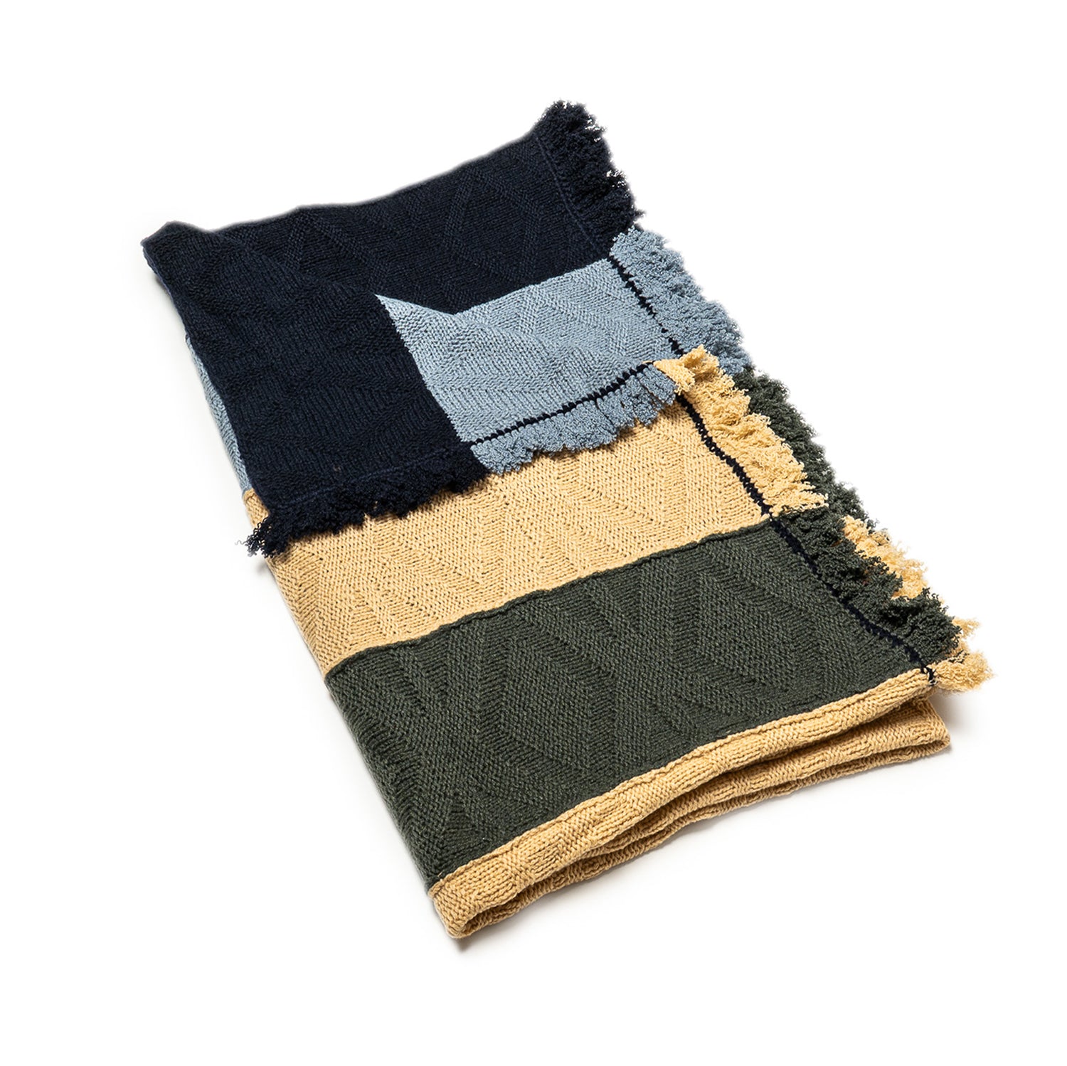 Diamond Stripe Knit Cashmere Blanket