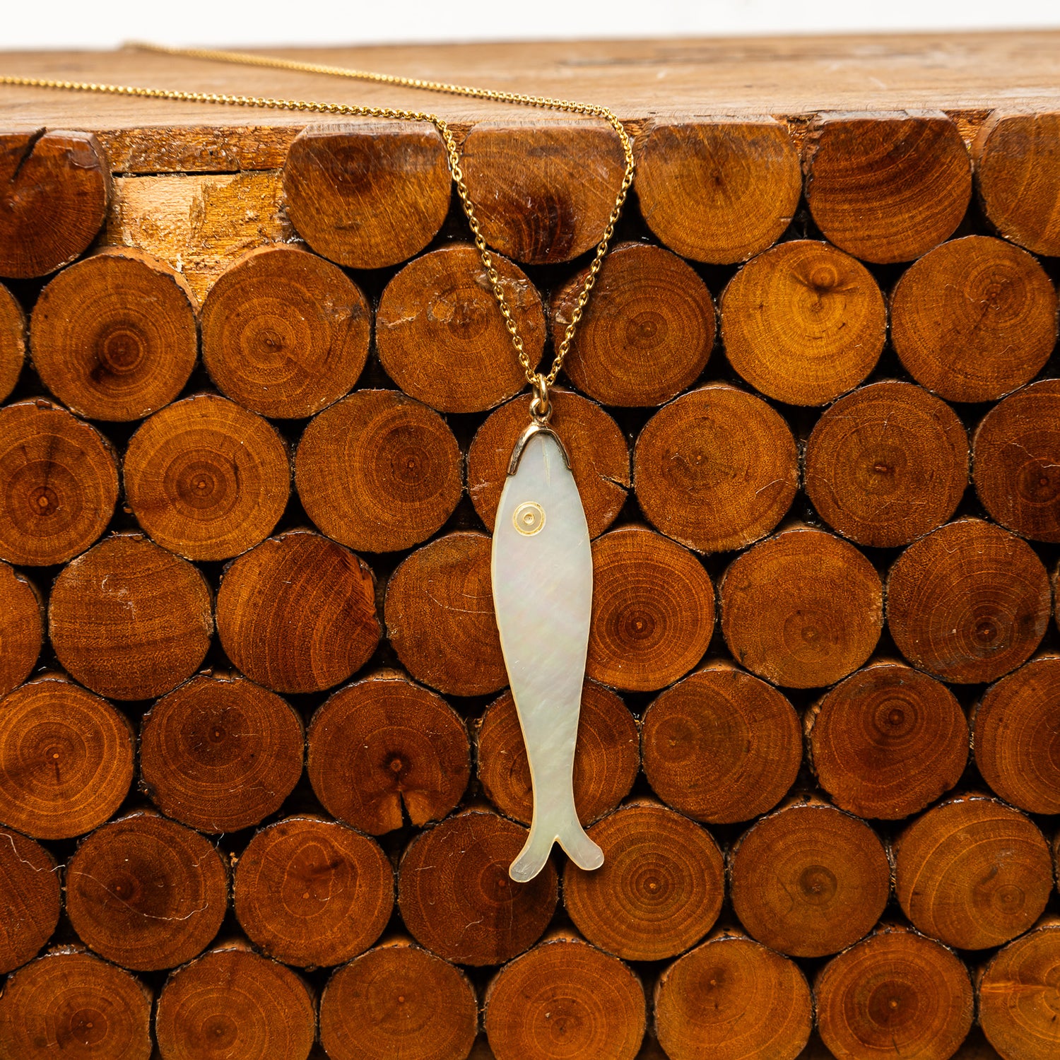 18th-Century Mother of Pearl Gaming Chip Necklace - 01