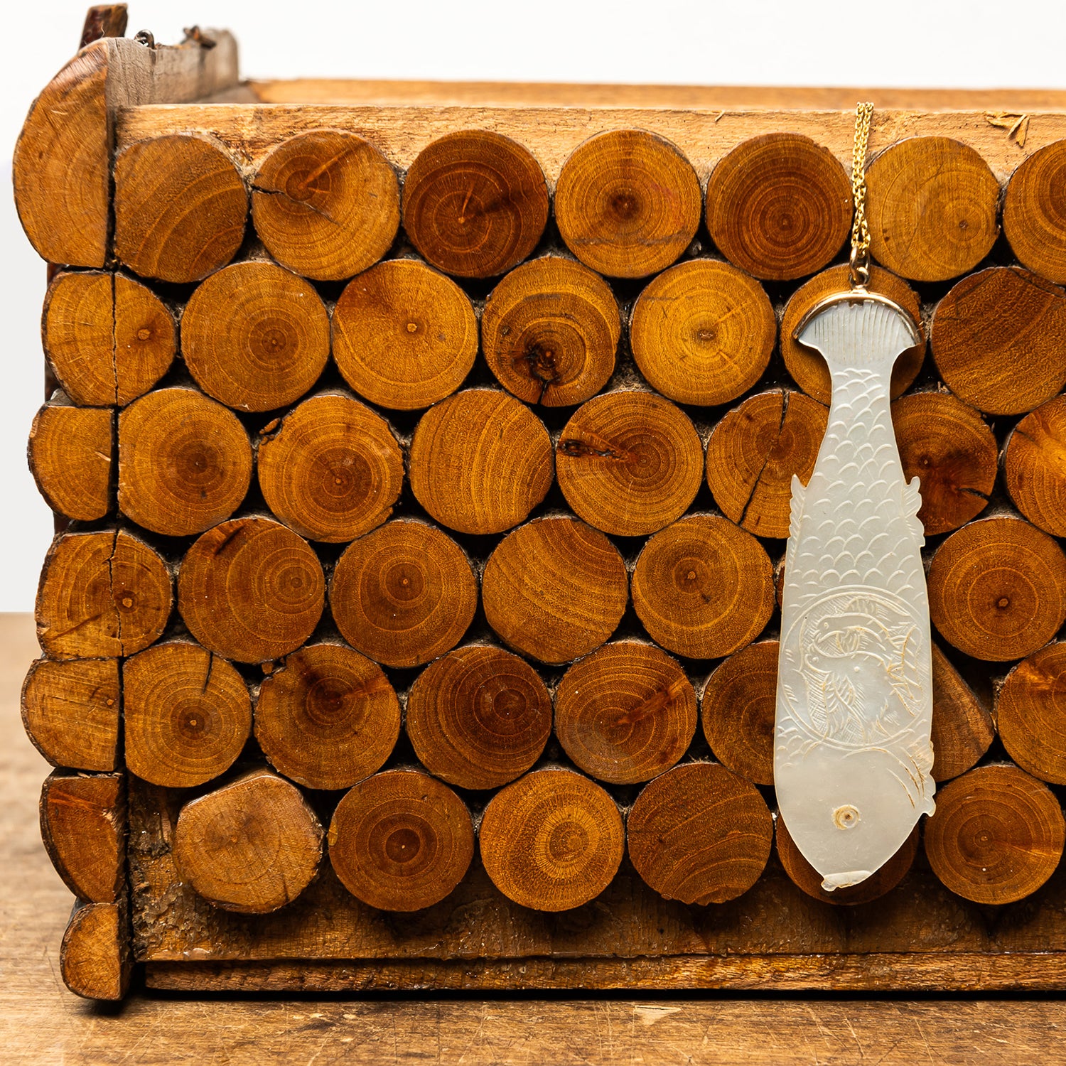 18th-Century Mother of Pearl Gaming Chip Necklace - 03