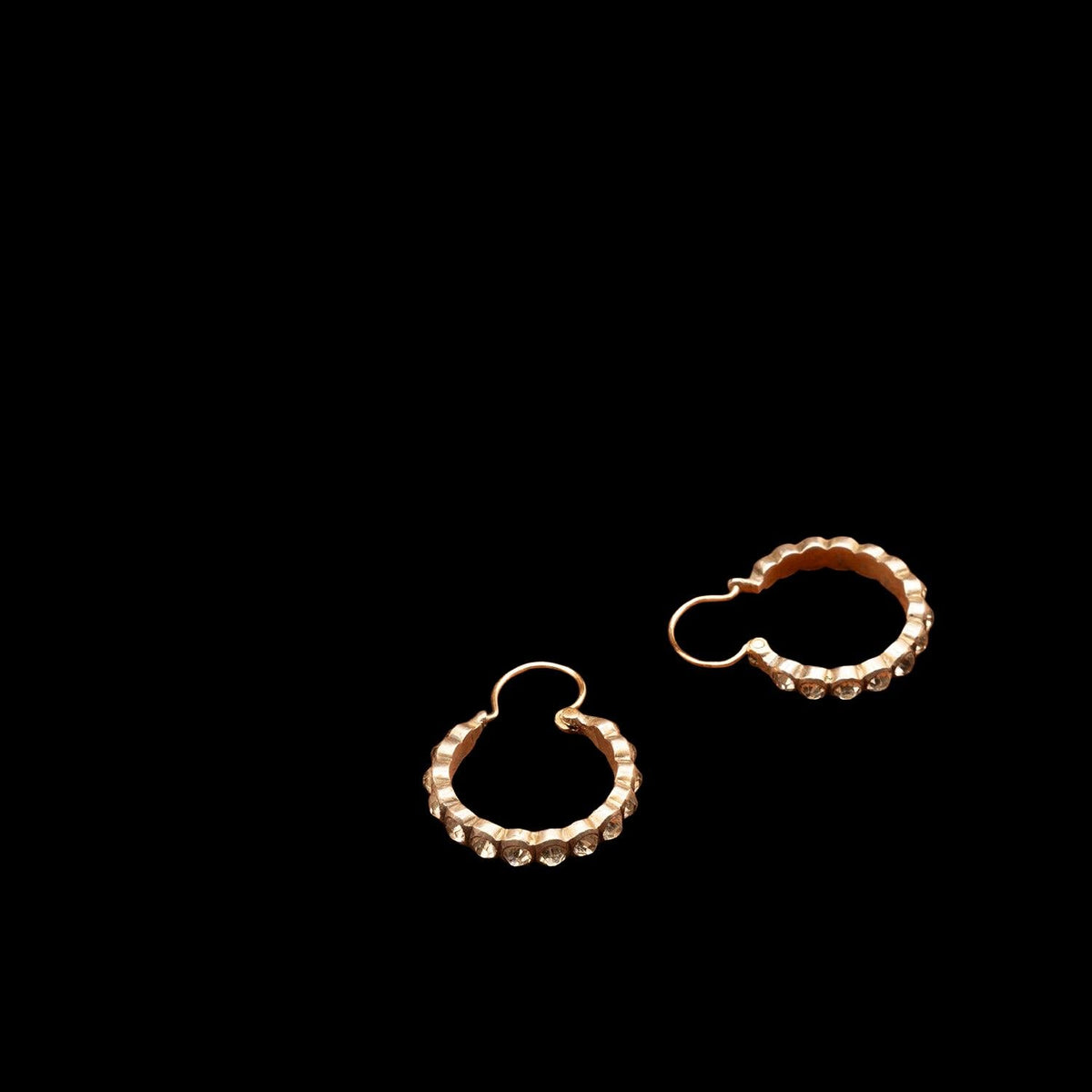 GEORGIAN PASTE AND SILVER EARRINGS, detail view