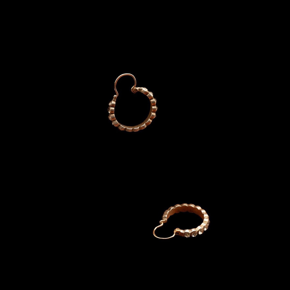 GEORGIAN PASTE AND SILVER EARRINGS, catalog view