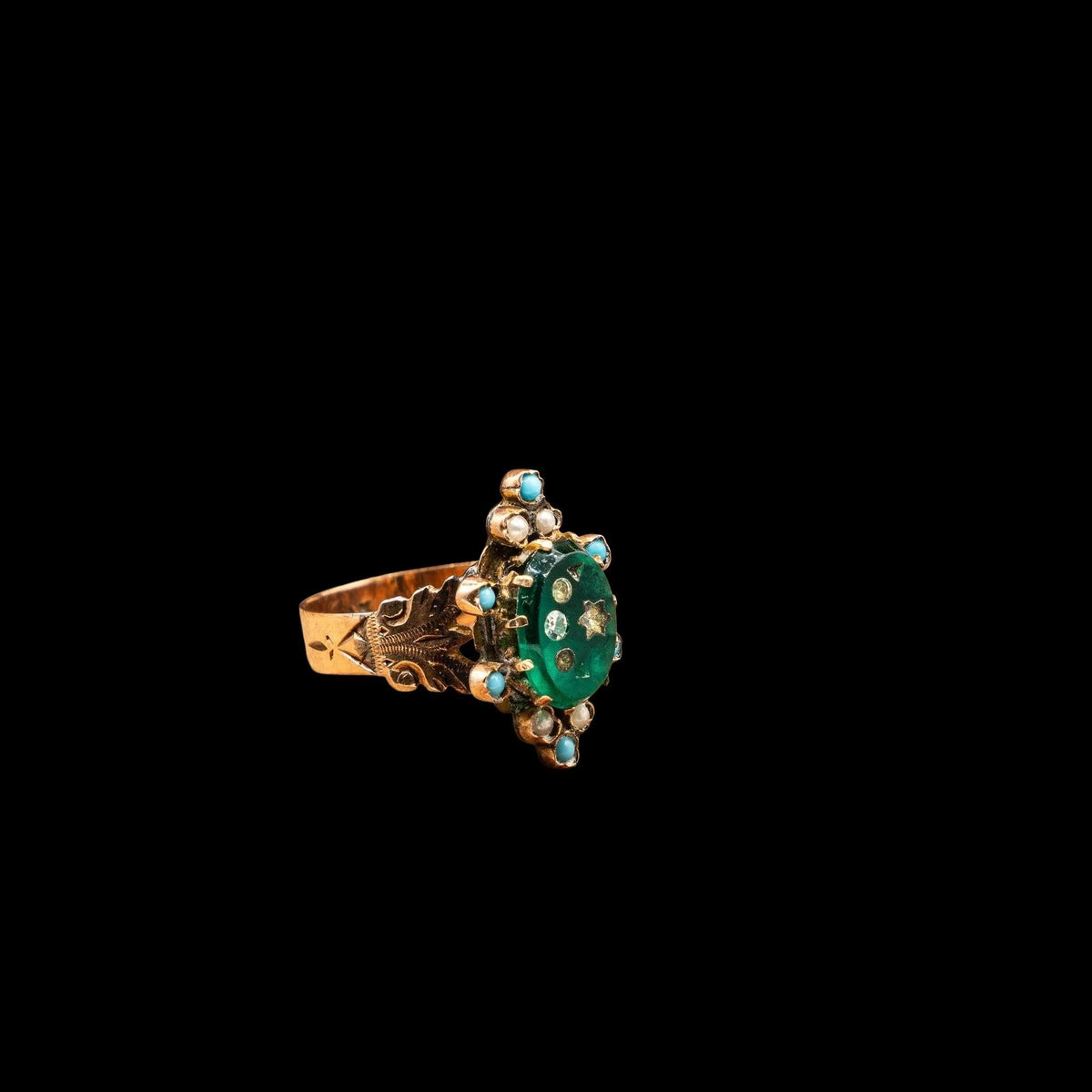 14K GOLD CONSTELLATION GEMSTONE RING, catalog view