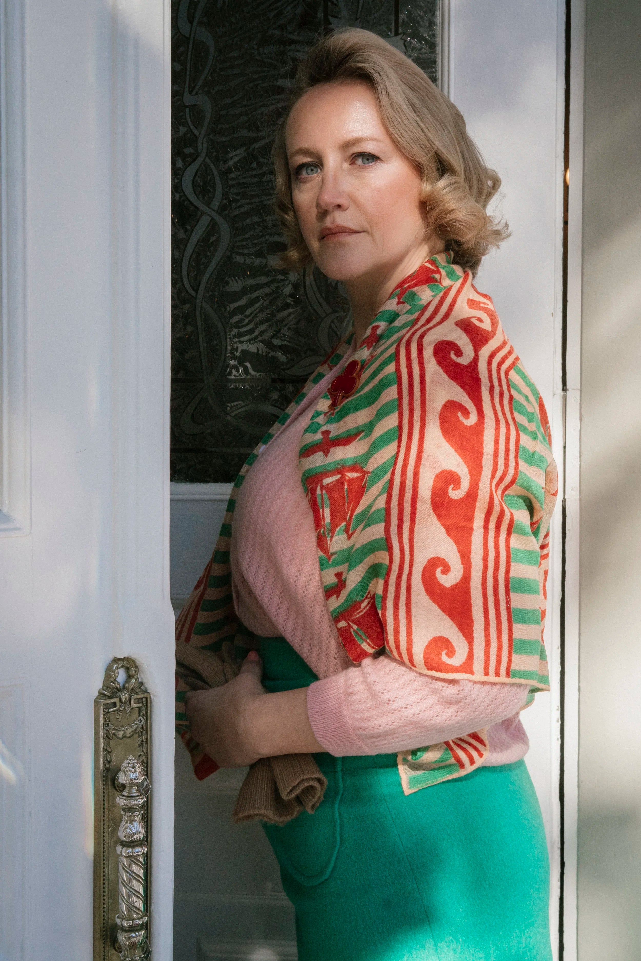 SAVED NY x Lukas the Illustrator "Greek Waves" Cashmere scarf