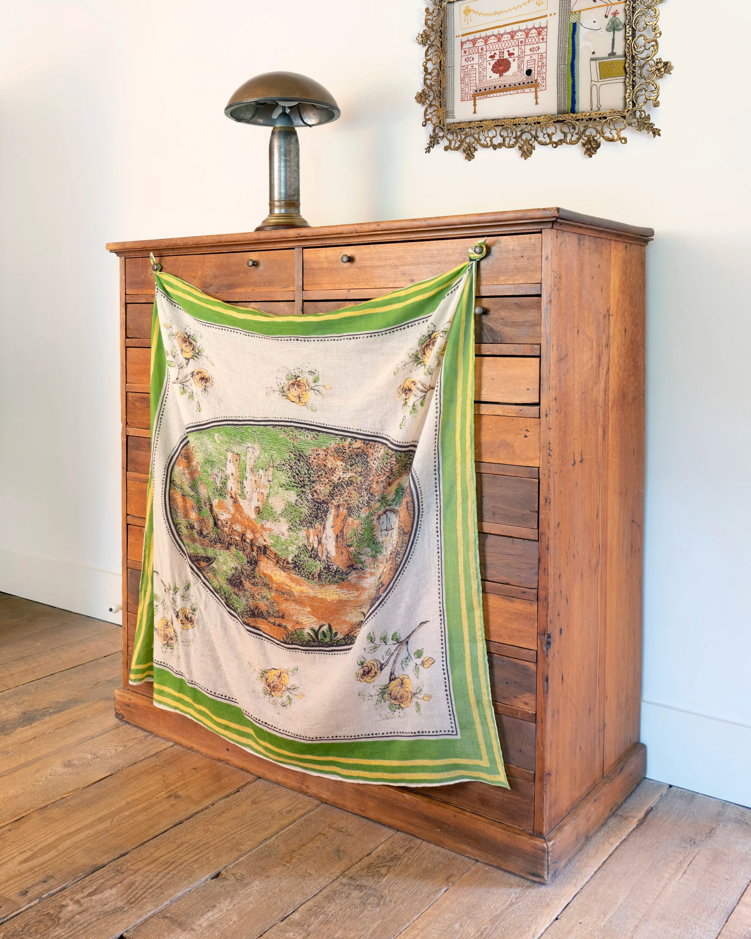 SAVED NY x LUKAS THE ILLUSTRATOR "KNIGHT OF THE YELLOW ROSE" Cashmere Scarf