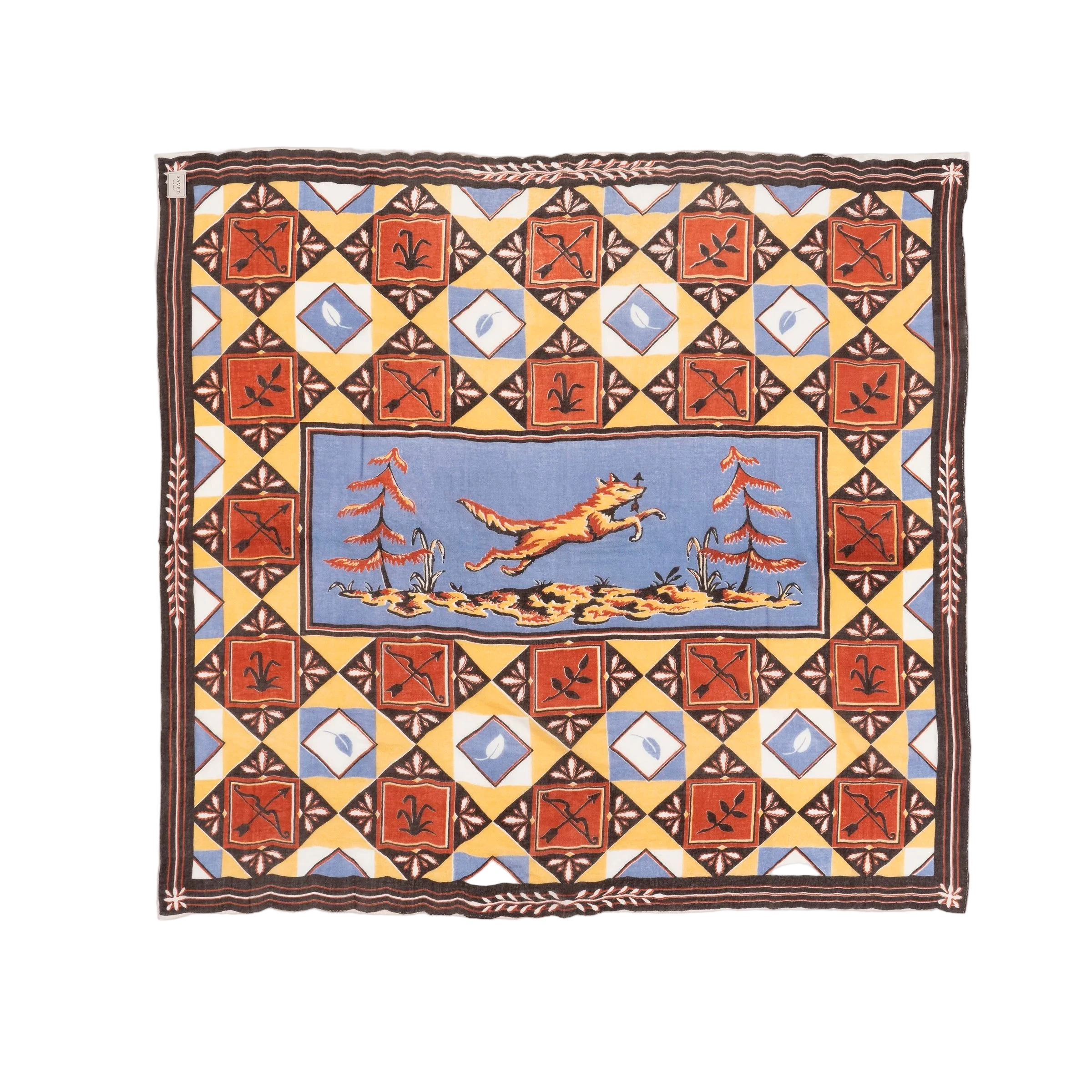 SAVED NY x Lukas The Illustrator "Leaping Fantasy Fox" Cashmere Scarf