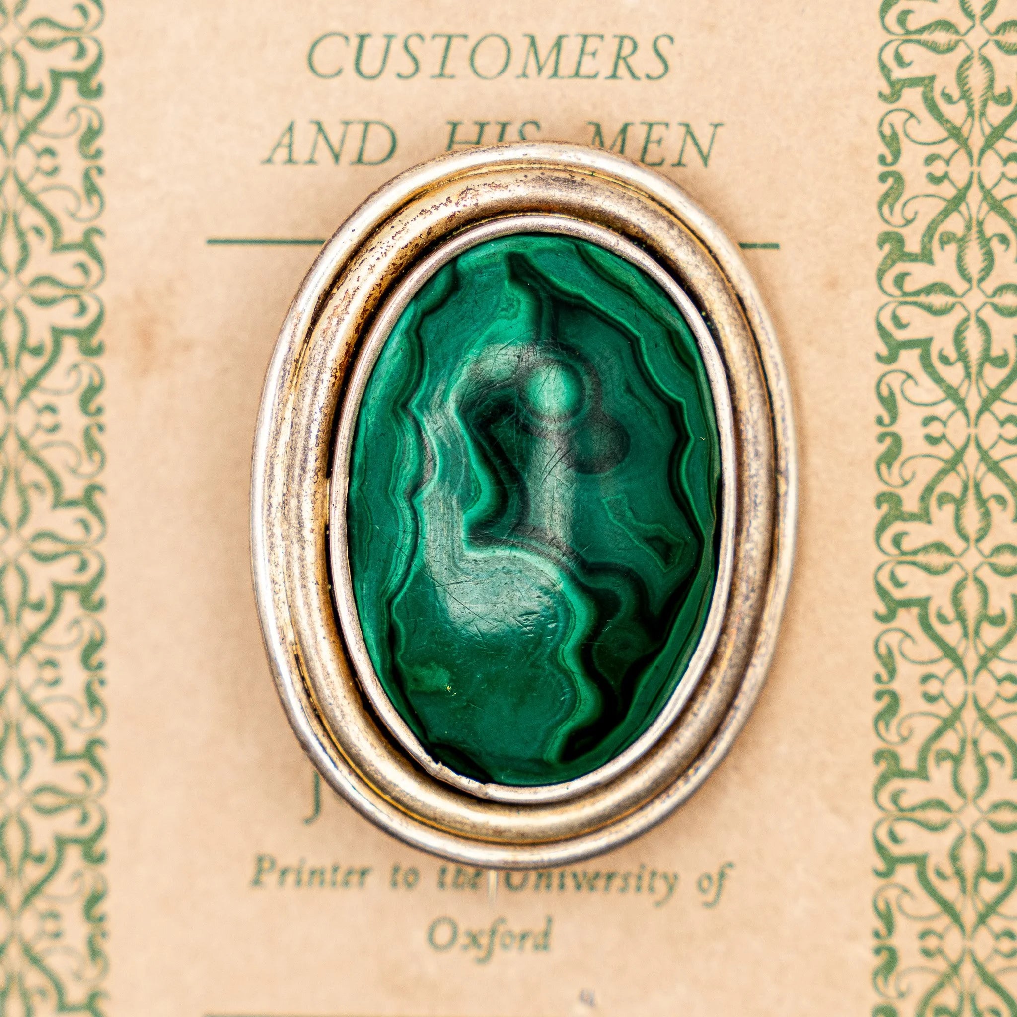 Georgian Malachite Pinchbeck Brooch