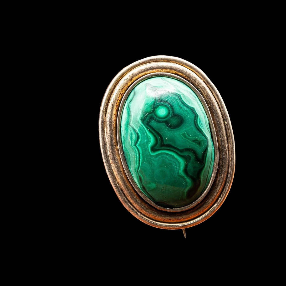 GEORGIAN MALACHITE AND PINCHBECK BROOCH, catalog view