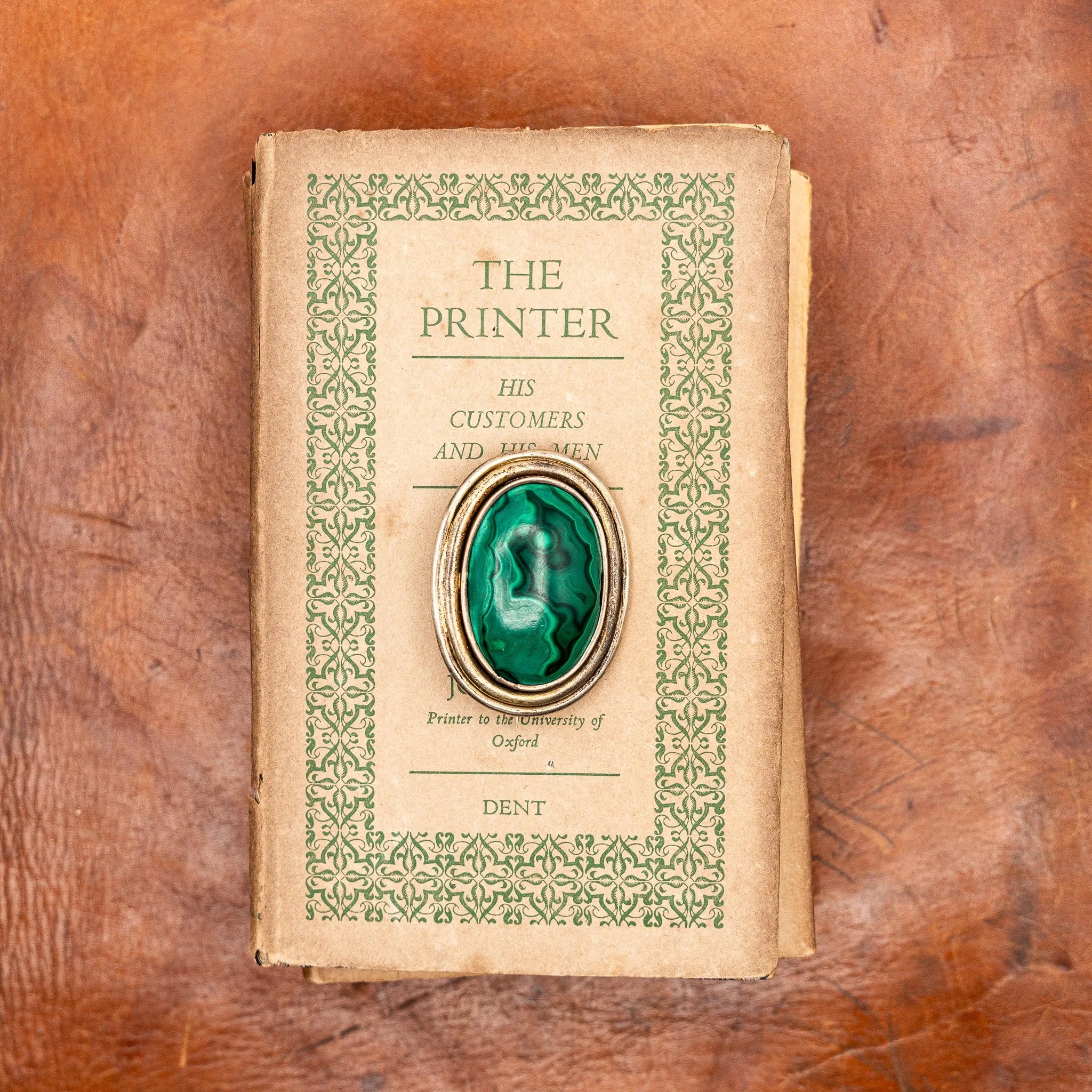 Georgian Malachite Pinchbeck Brooch