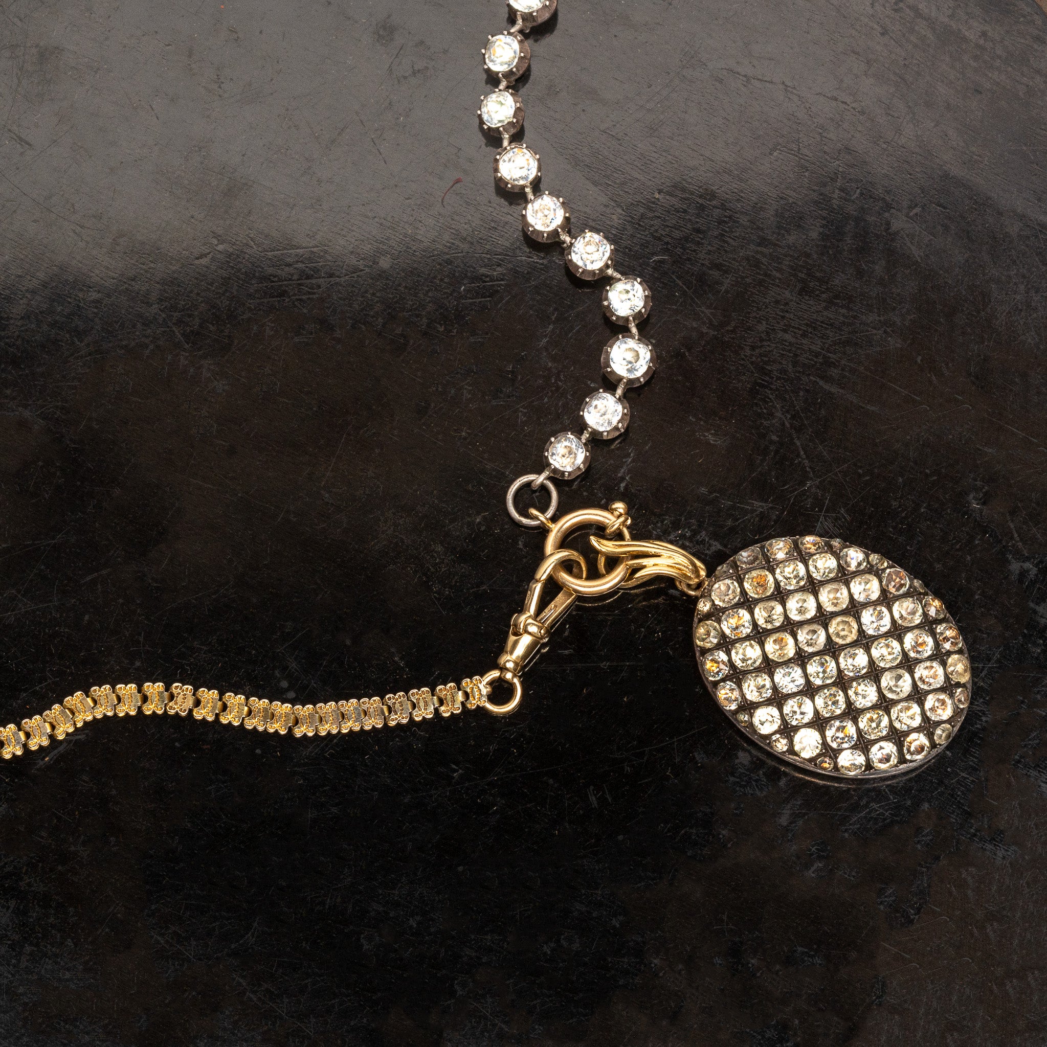 Riviera Patchwork Necklace with Paste Locket