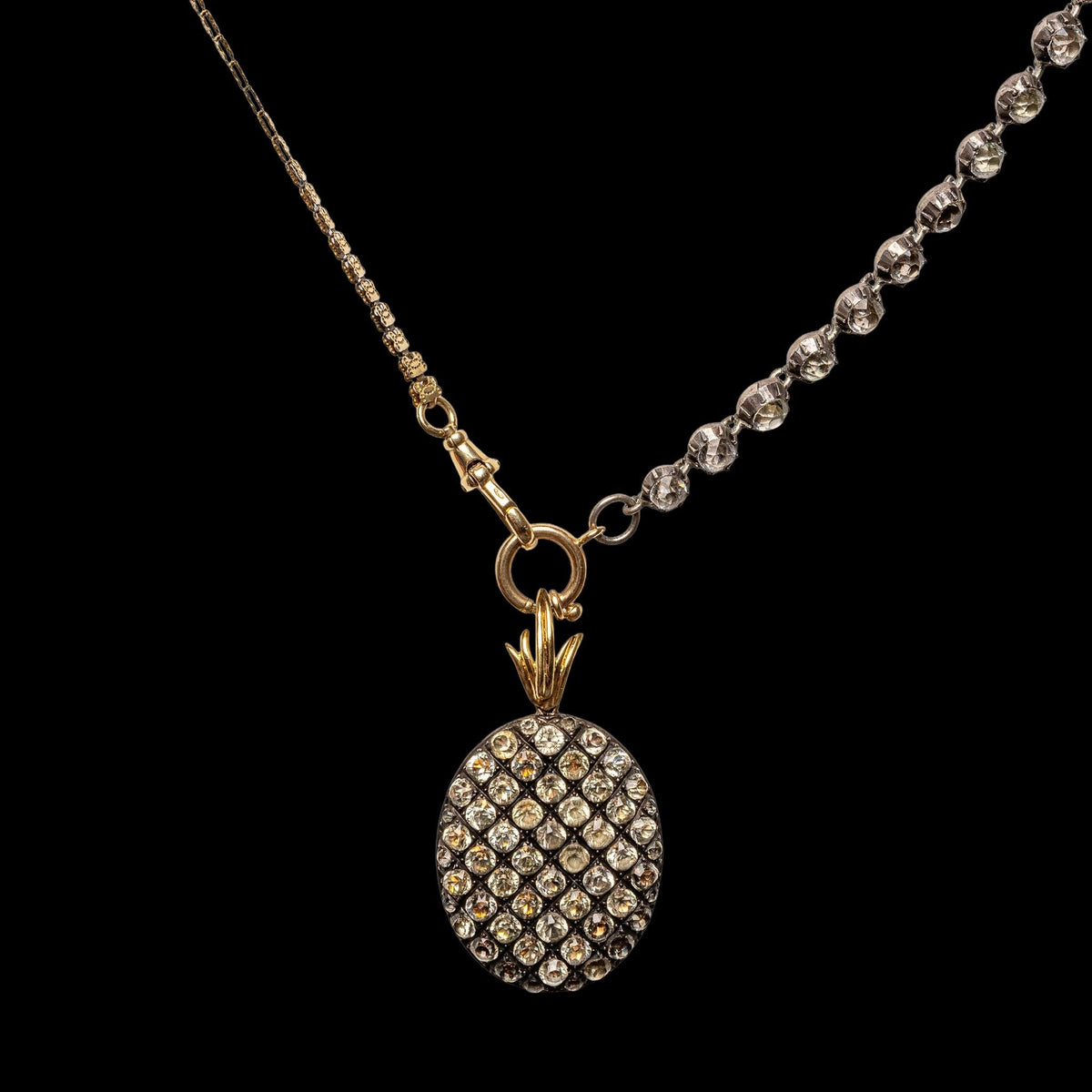 RIVIERA PATCHWORK NECKLACE WITH PASTE LOCKET, detail view