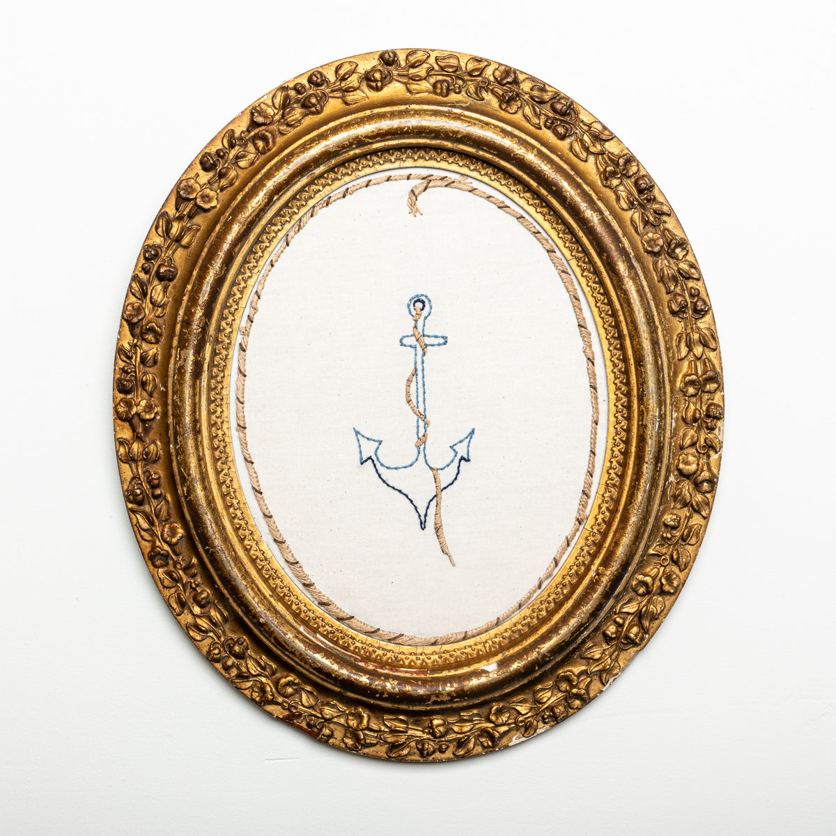 "SAILOR'S VALENTINE" II FRAMED EMBROIDERY (2025) BY SEAN McNANNEY