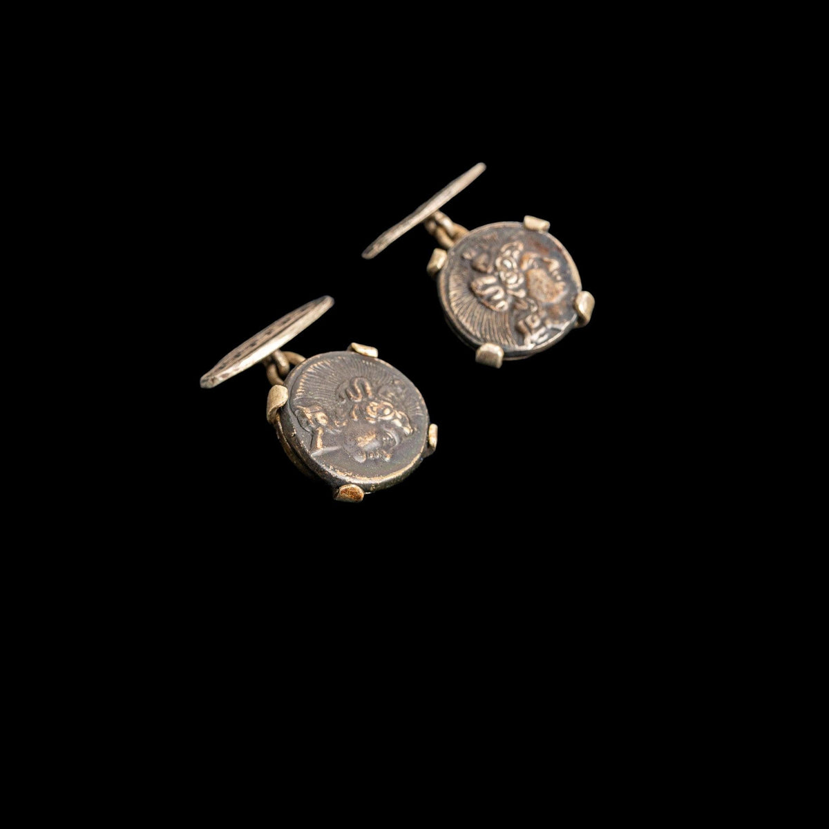19TH CENTURY ANCIENT GREEK COIN CUFFLINKS, catalog view