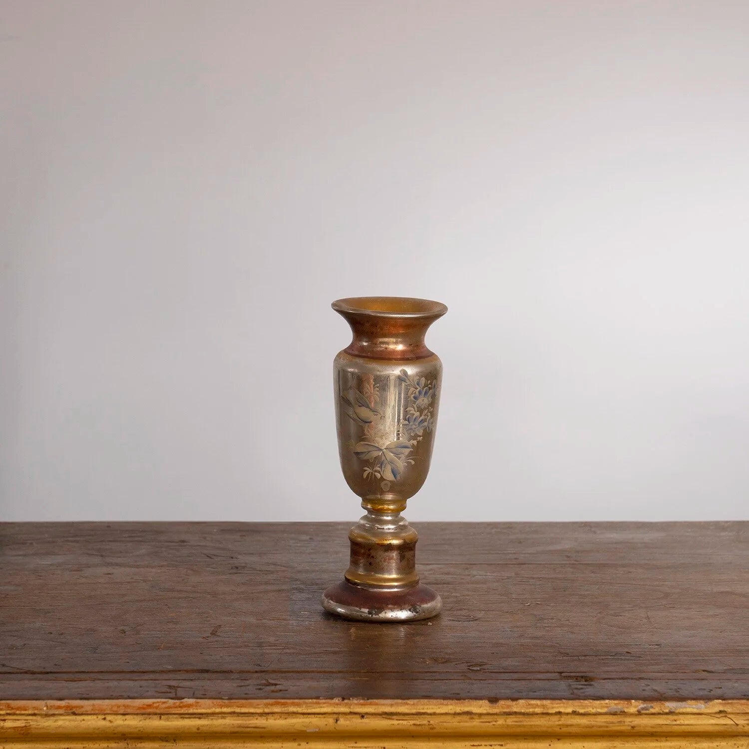 SMALL GOLD MERCURY GLASS VASE - A