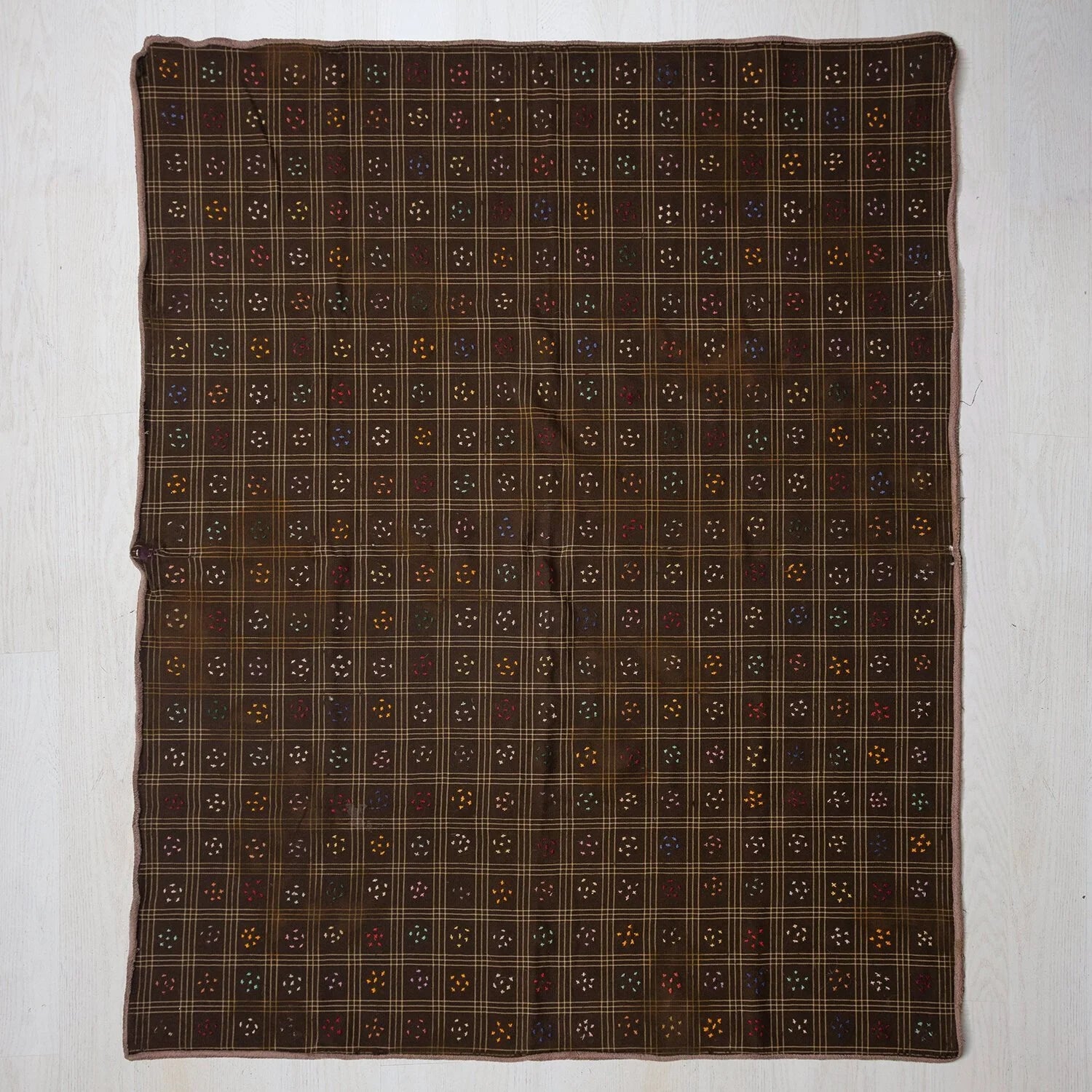 ANTIQUE EMBROIDERED TABLECLOTH