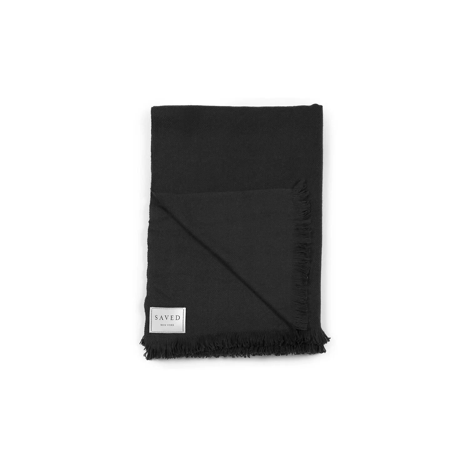 Fringed Solid Woven Cashmere Throws