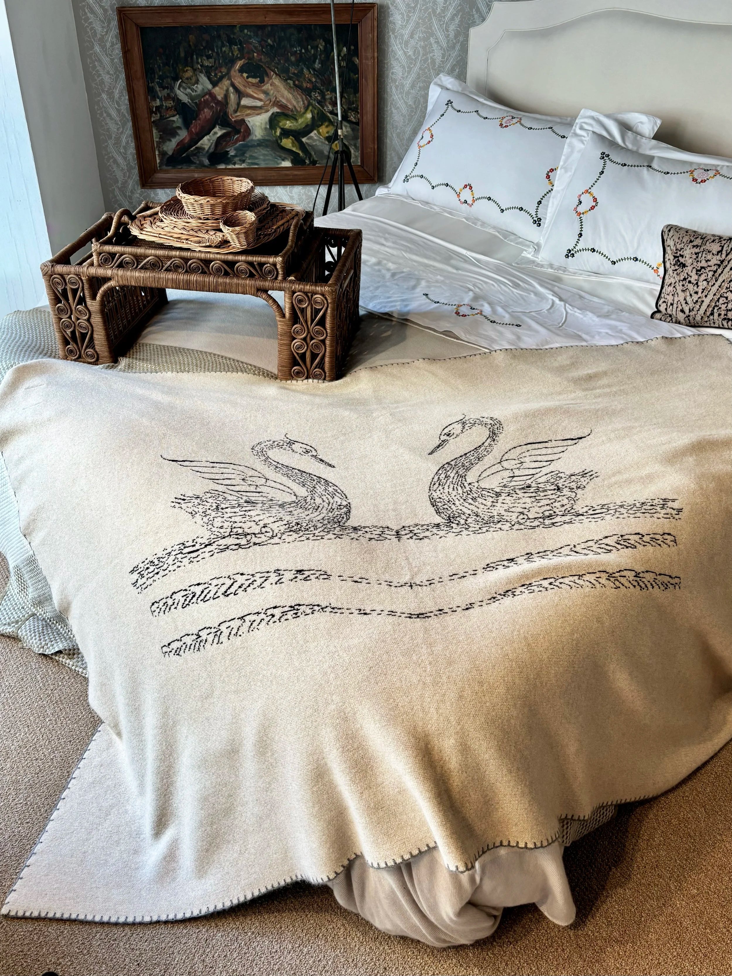Calligram "Odette & Odile" Cashmere Blanket