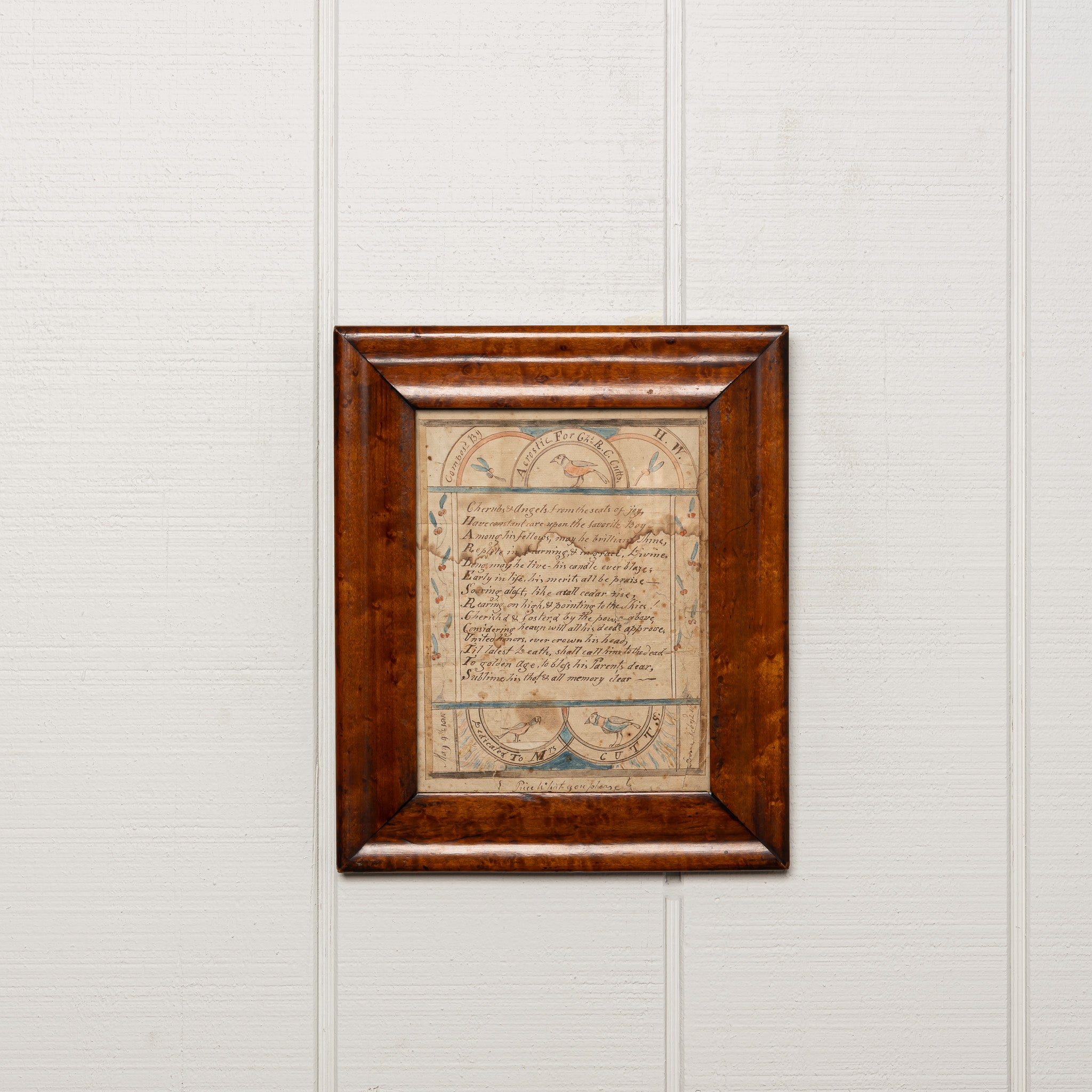 19Th-CENTURY AMERICAN FRAKTUR, CHERUBS AND ANGELS FROM THE SEATS OF JOY