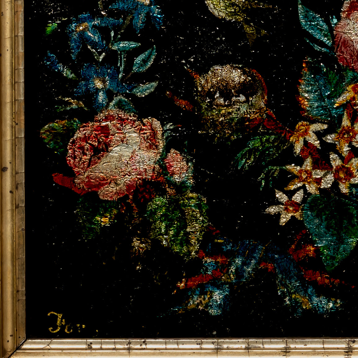 19TH-CENTURY AMERICAN FOLK ART TINSEL PAINTING I