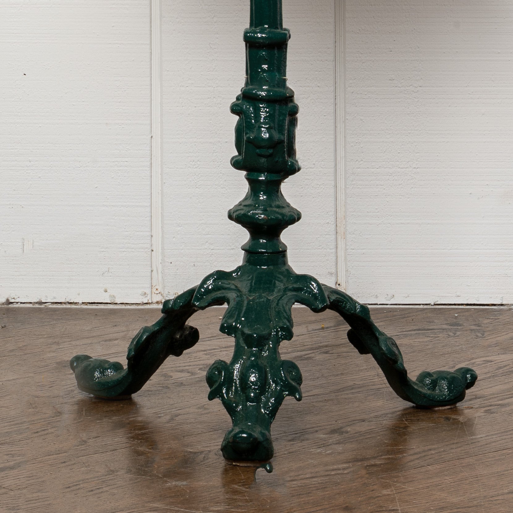 19th century American Victorian green painted cast iron side table