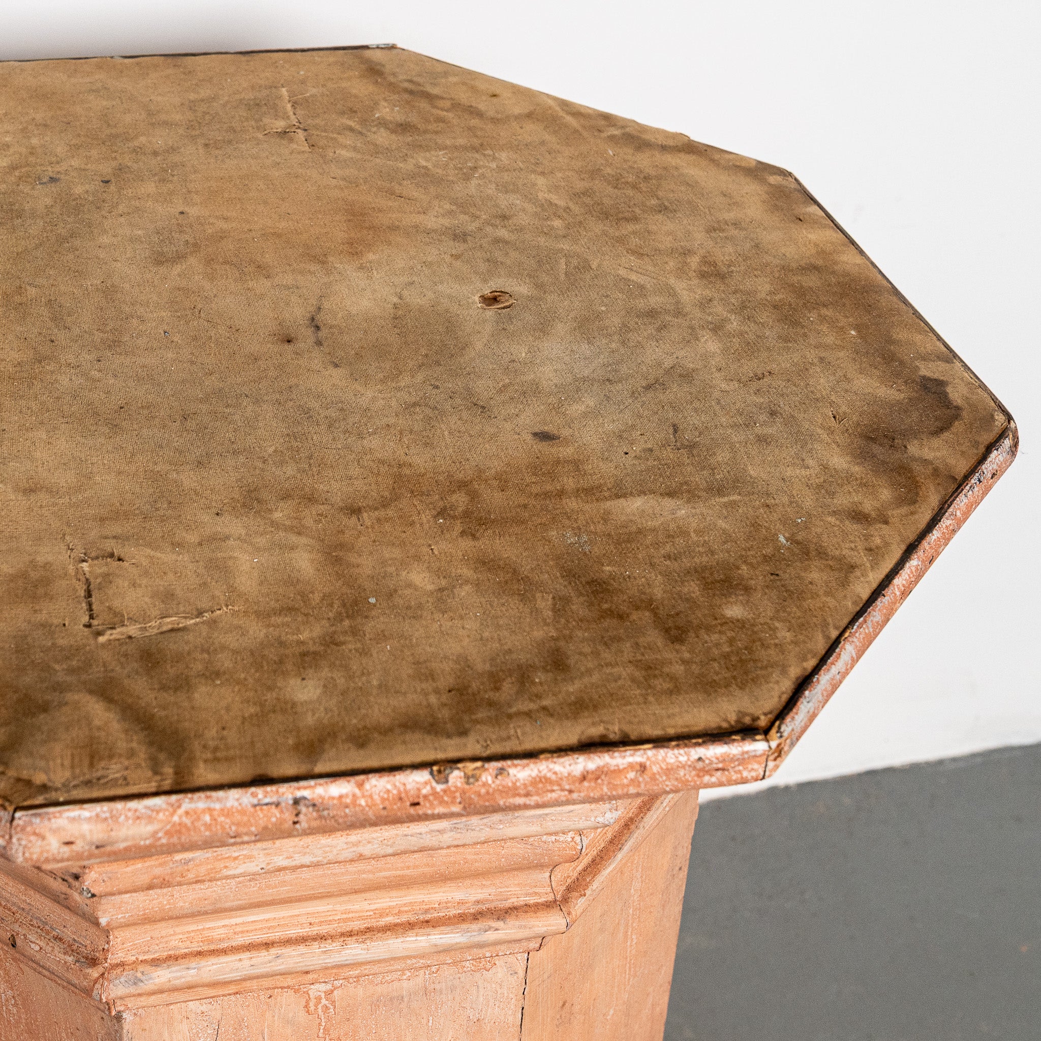 19th century French pink painted pedistal stand