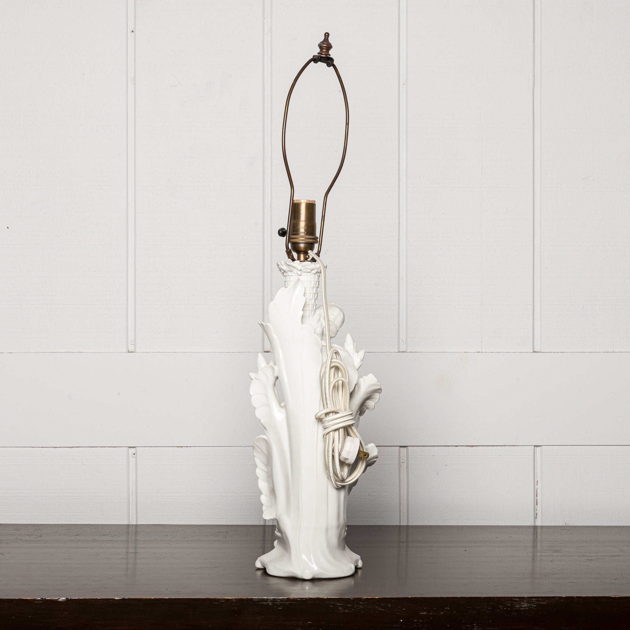 19TH-CENTURY ENGLISH BISCUIT PORCELAIN FIGURAL LAMP