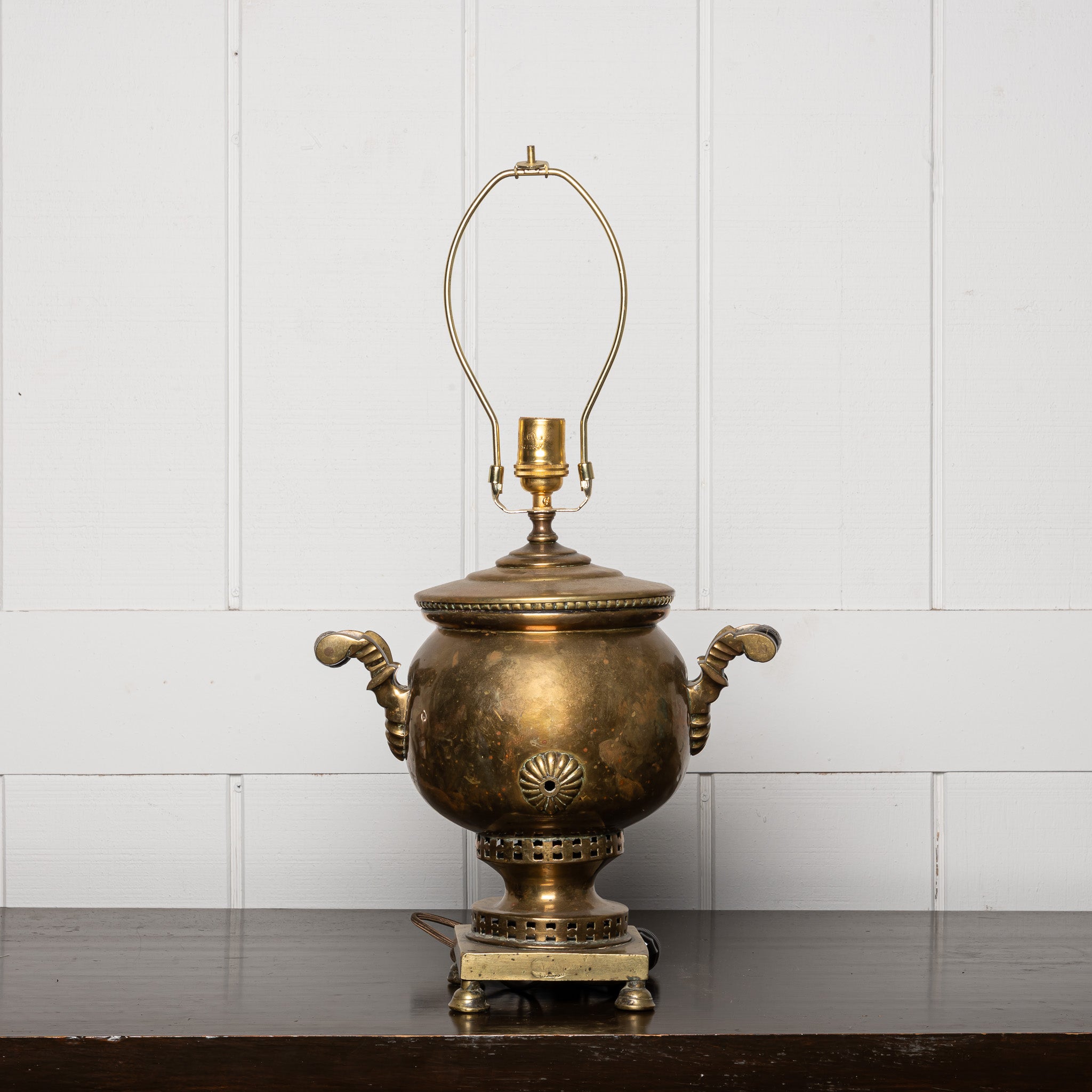 19TH-CENTURY RUSSIAN BRASS SAMOVAR LAMP