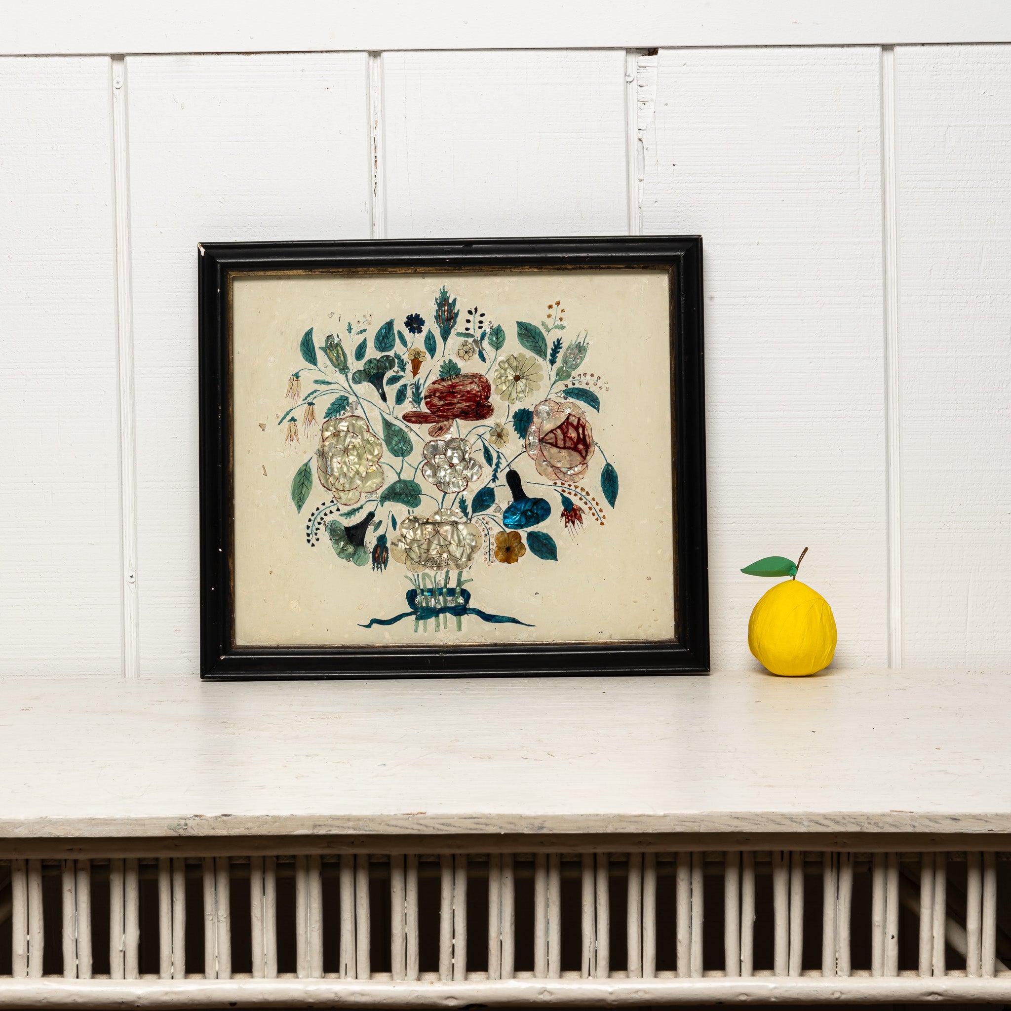 19th century American folk art tinsel painting